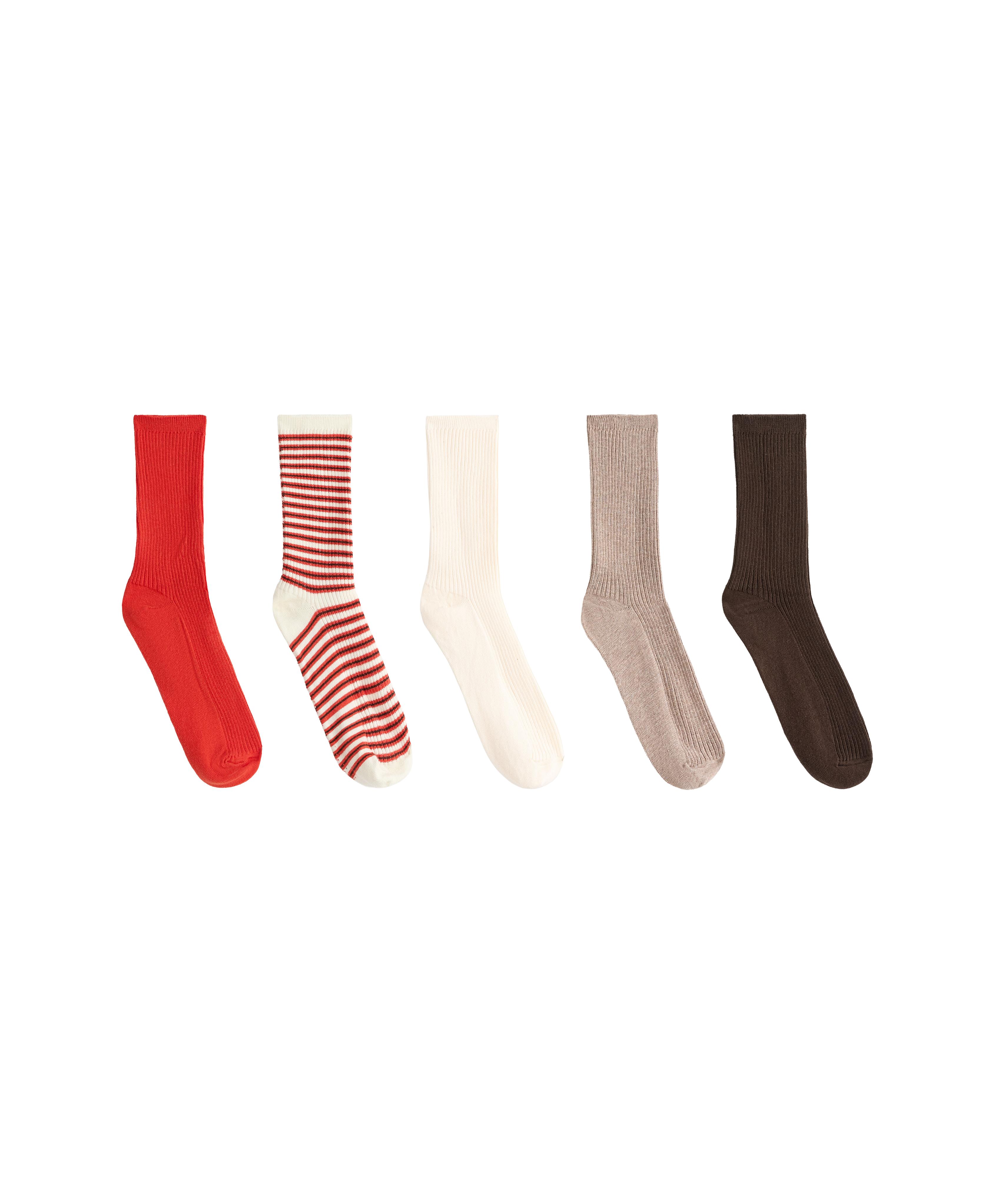 5 pairs of cotton blend classic socks — BRIGHT ORANGE