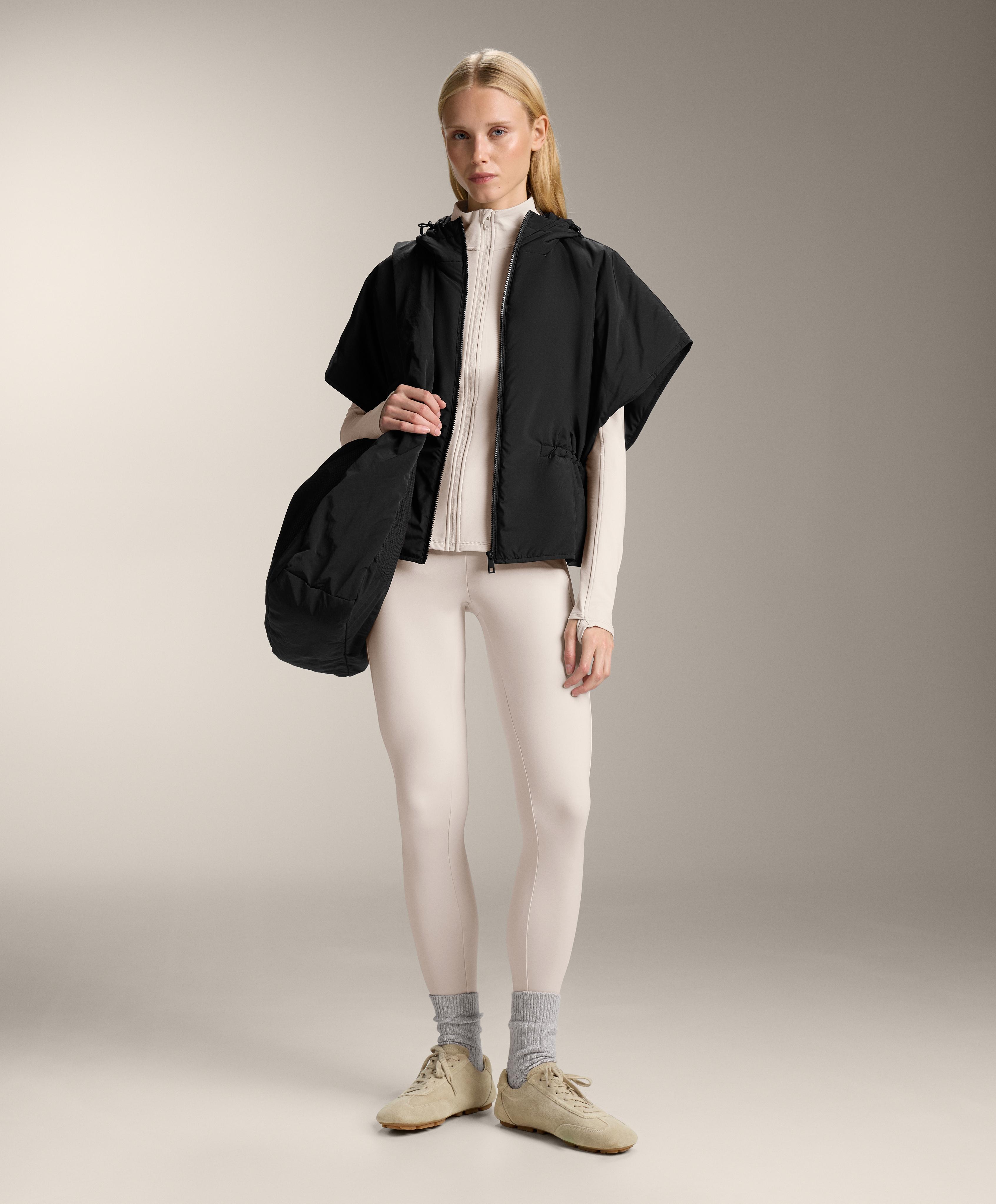 Hooded padded gilet — BLACK