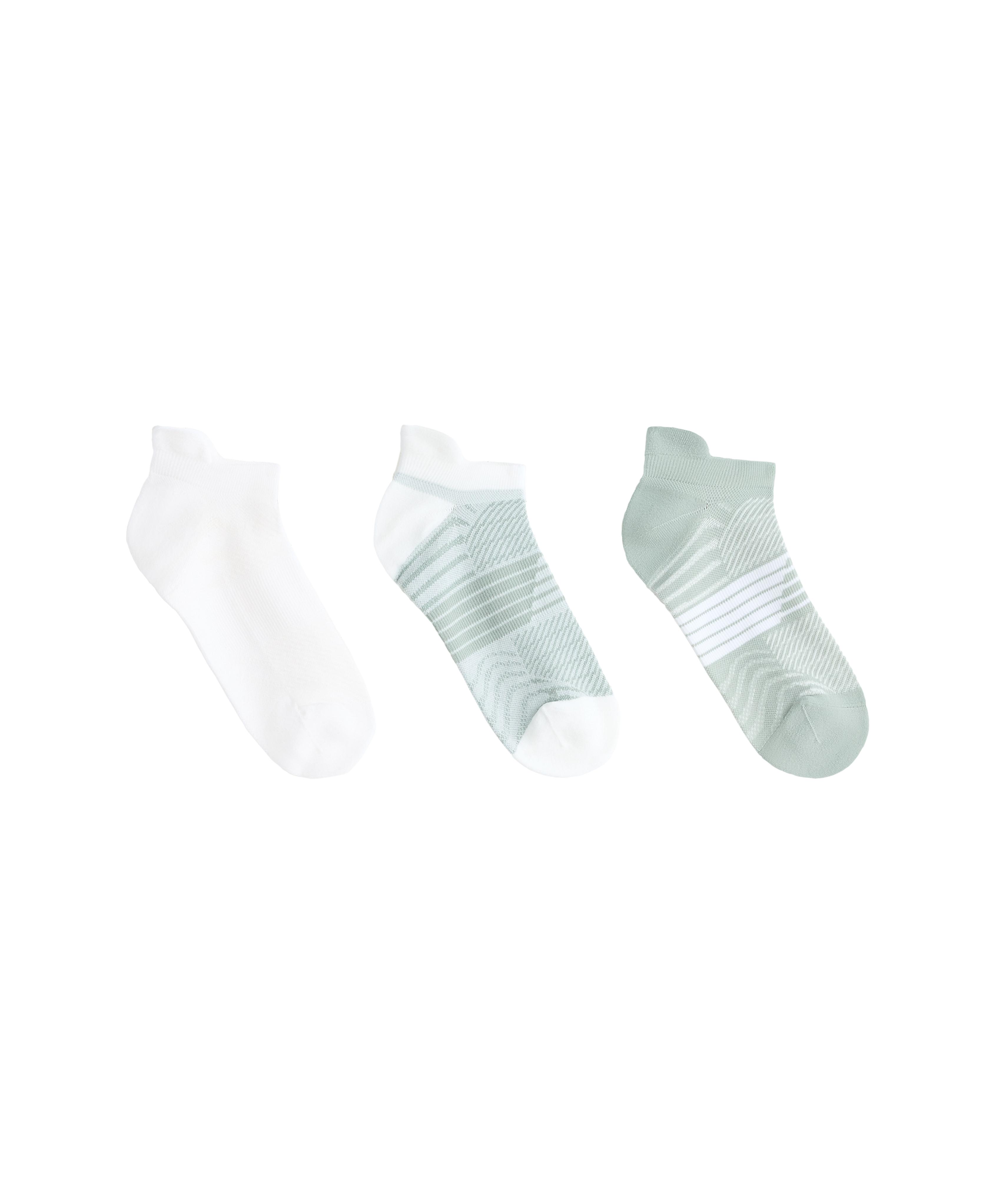 3 pairs of polyamide blend sports sneaker socks with heel tab — DUSTY-BLUE