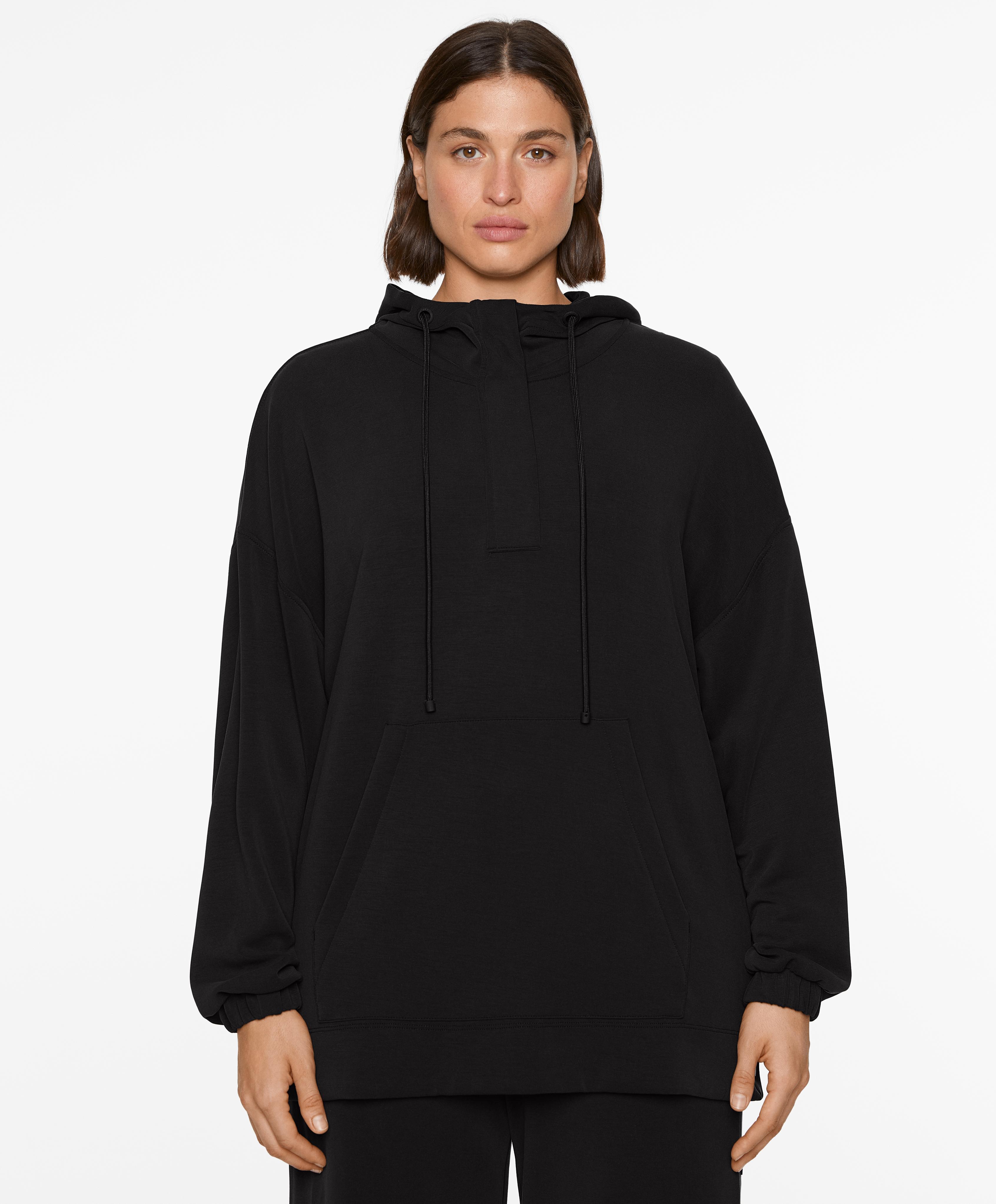 Oversize sweatshirt with soft-touch modal and zip - Sale