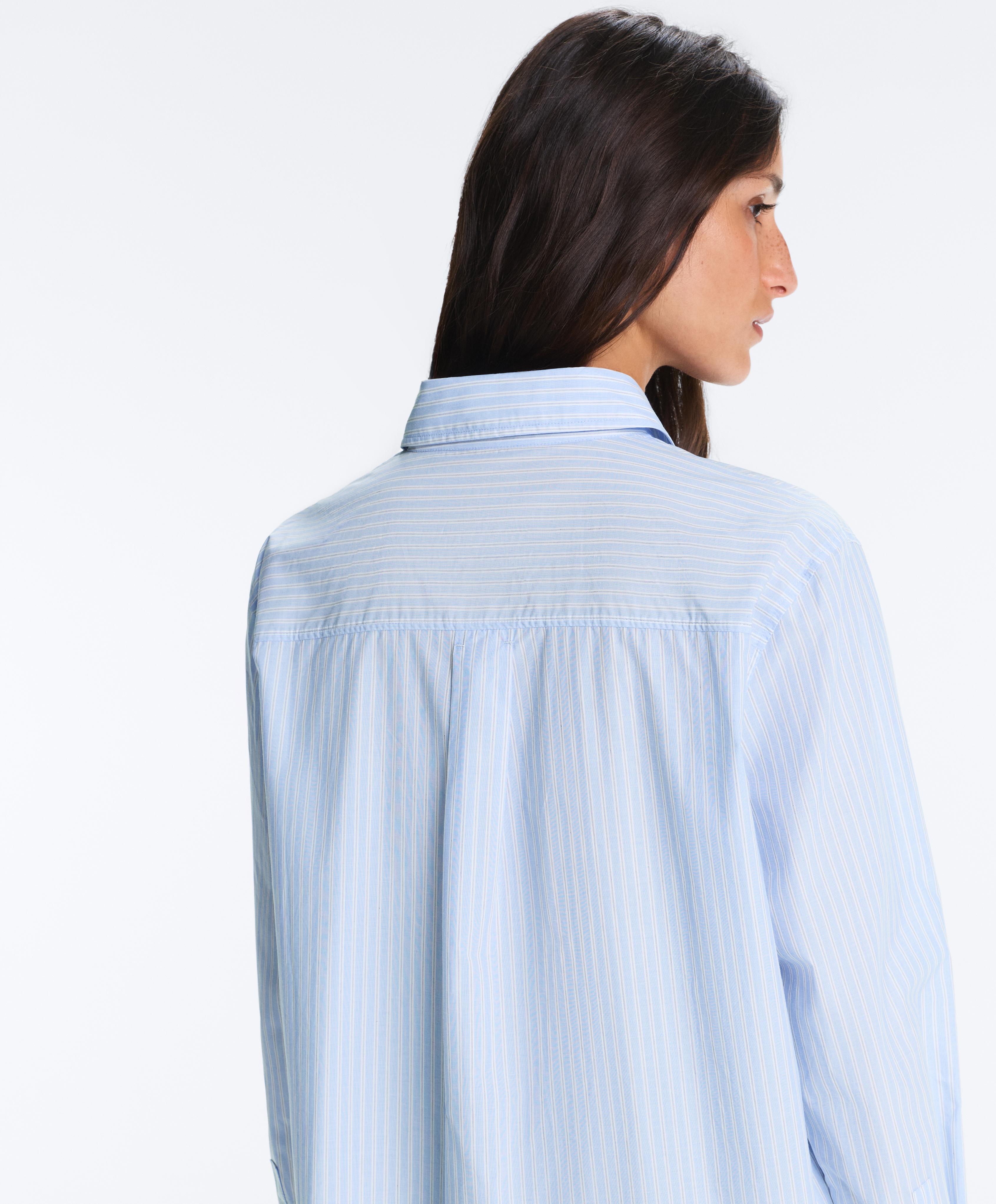 100% cotton long-sleeved shirt — PALE BLUE