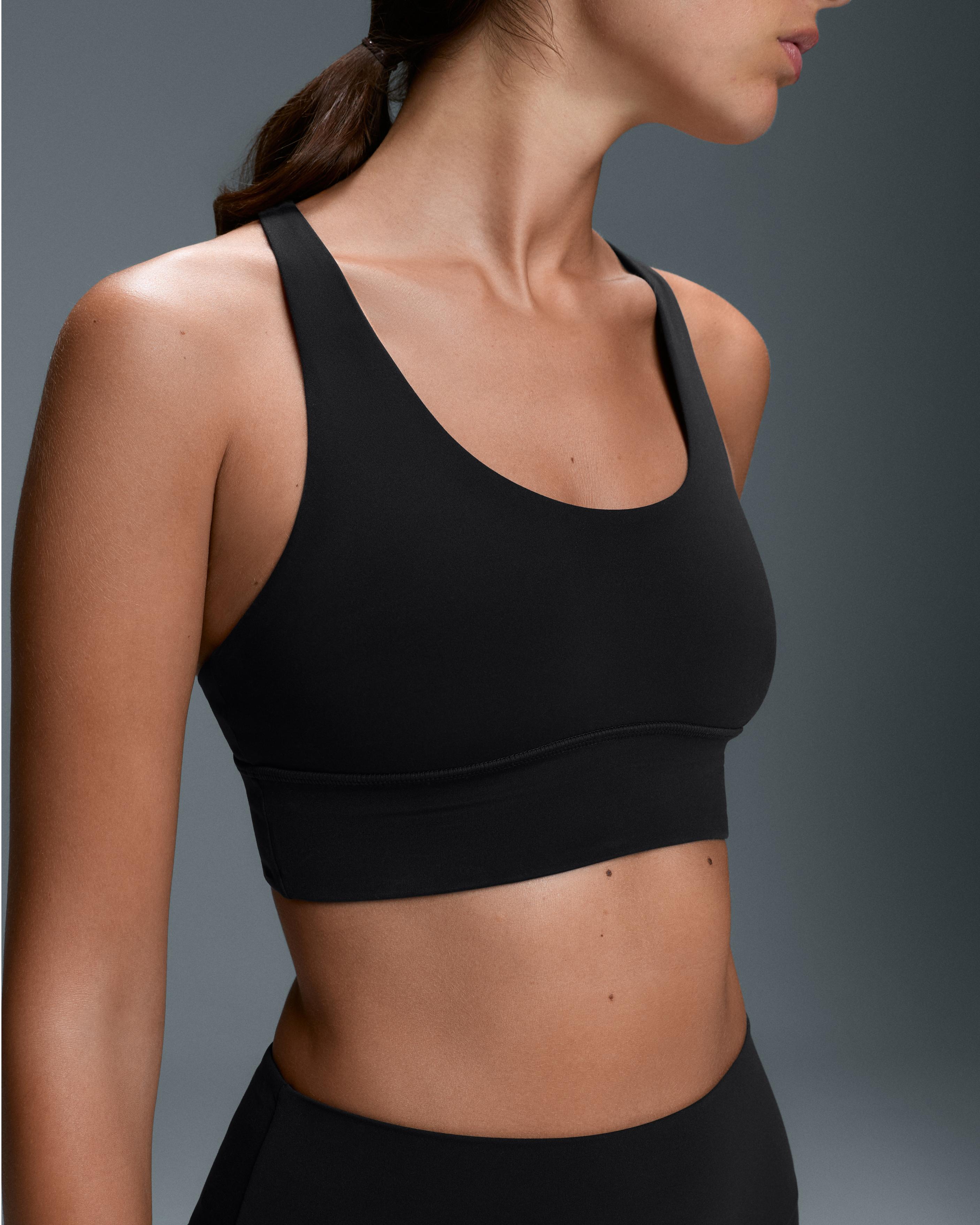 Medium-support Comfortlux sports bra with cups — BLACK
