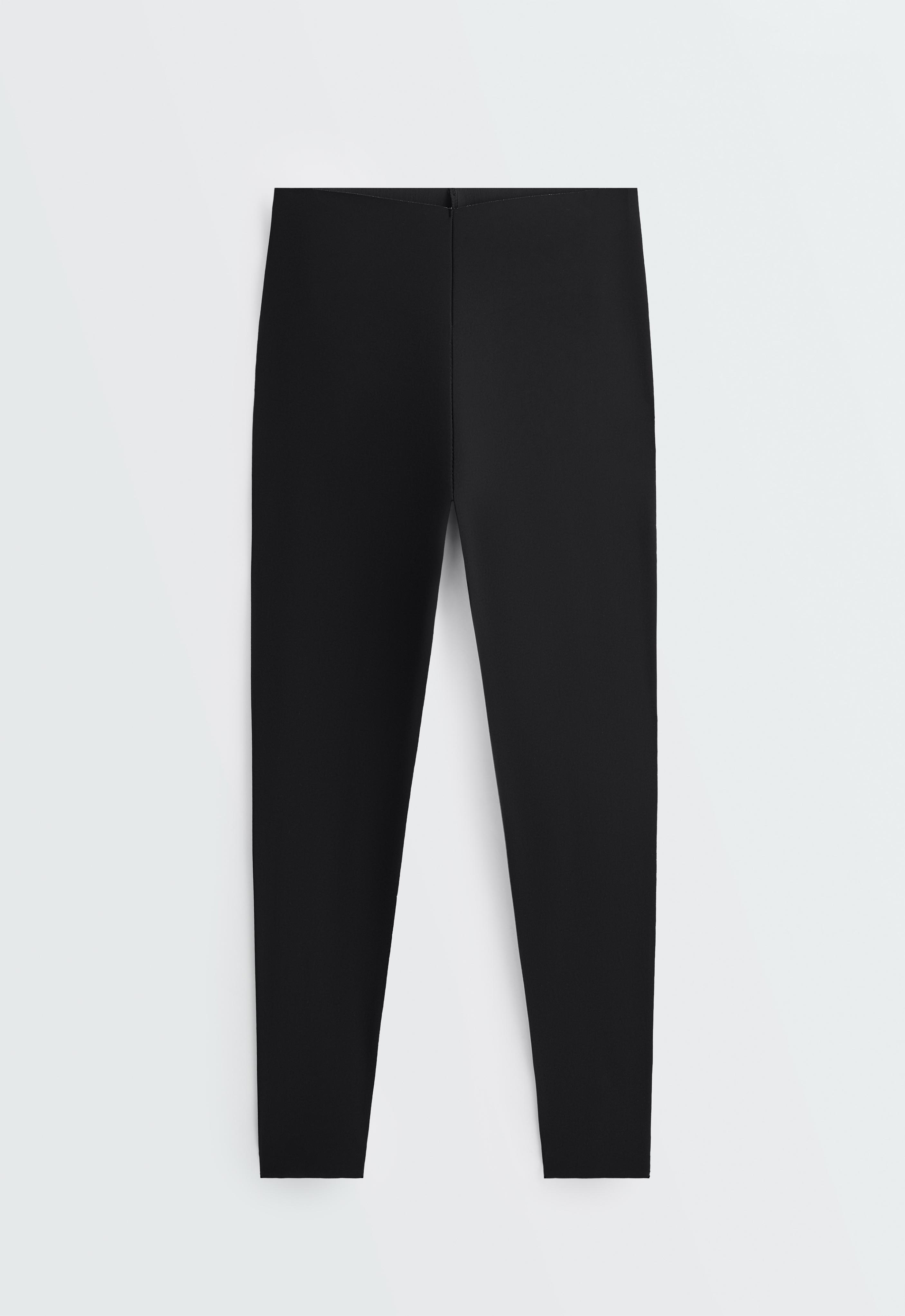 V-cut Light Touch 65cm high-rise ankle-length leggings — BLACK