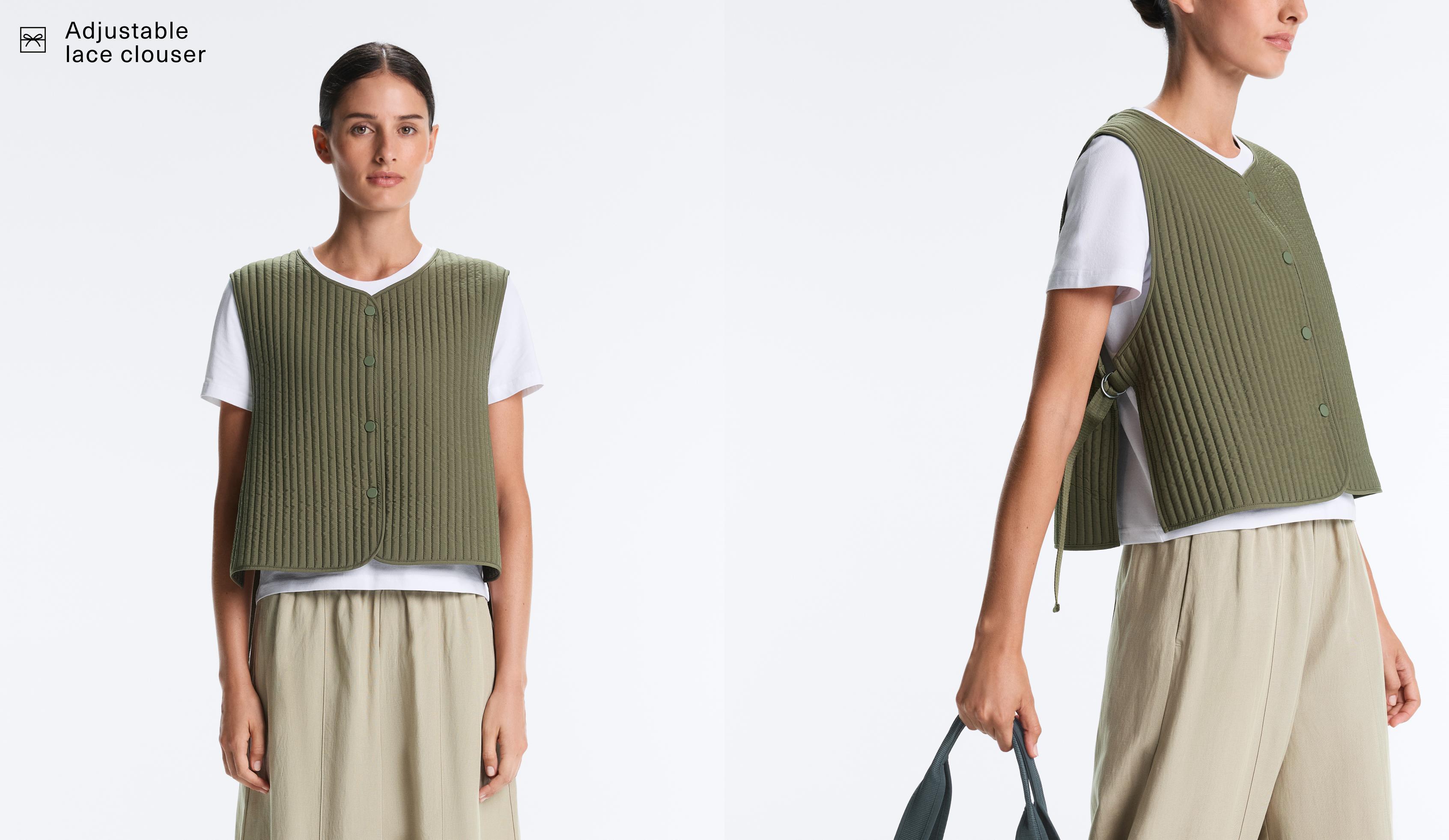 Thin padded nylon gilet