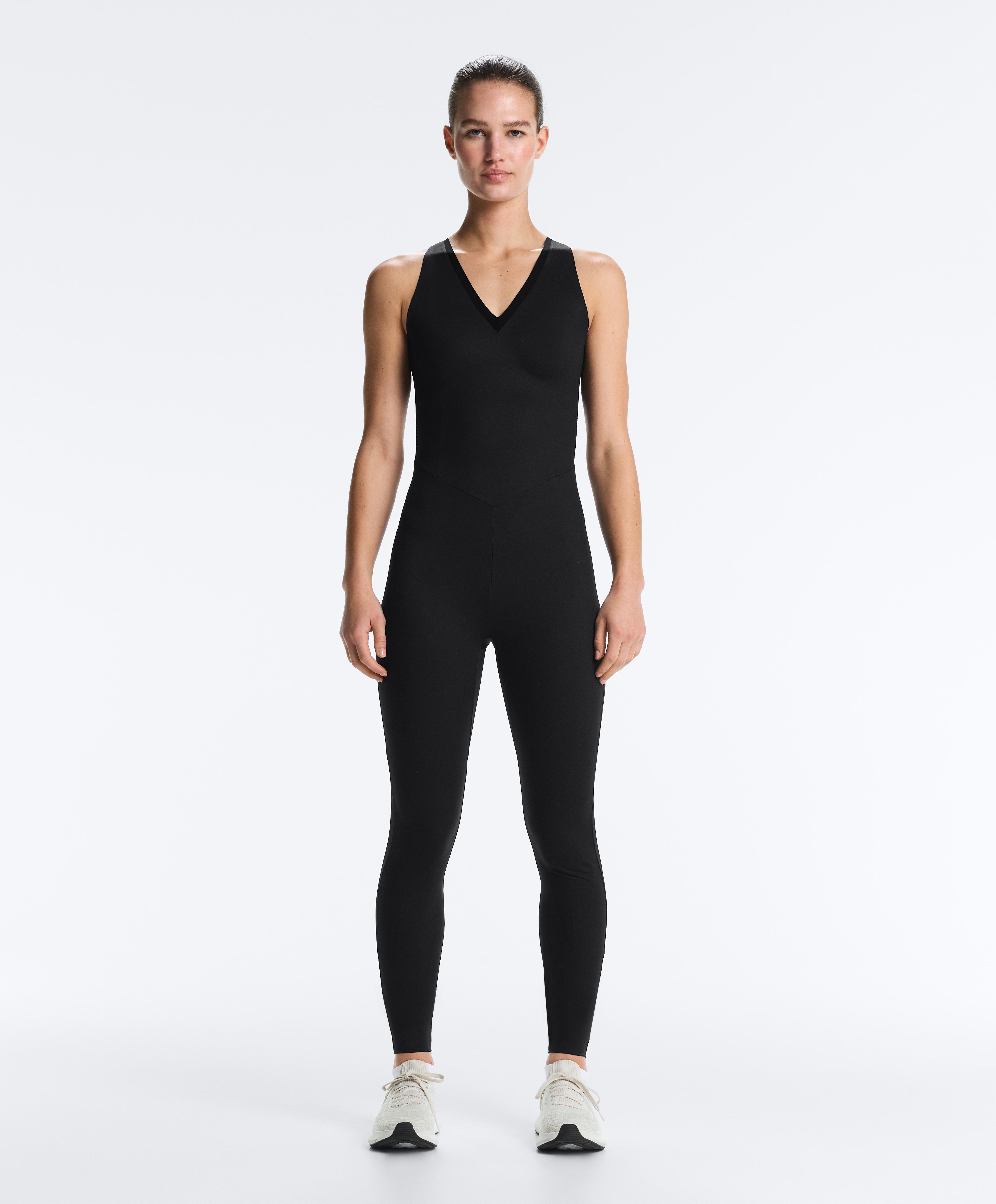 Perfect-adapt sleeveless long jumpsuit — BLACK