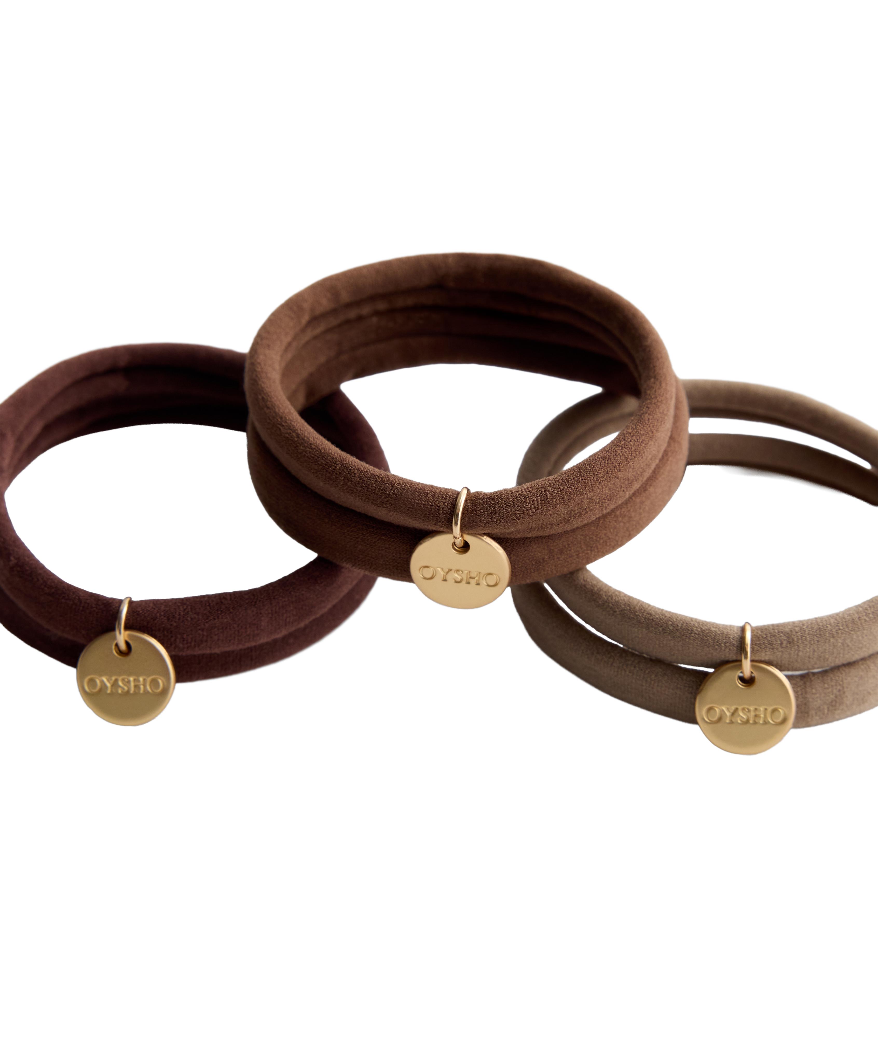 6 Oysho plaque hair ties — ORANGE