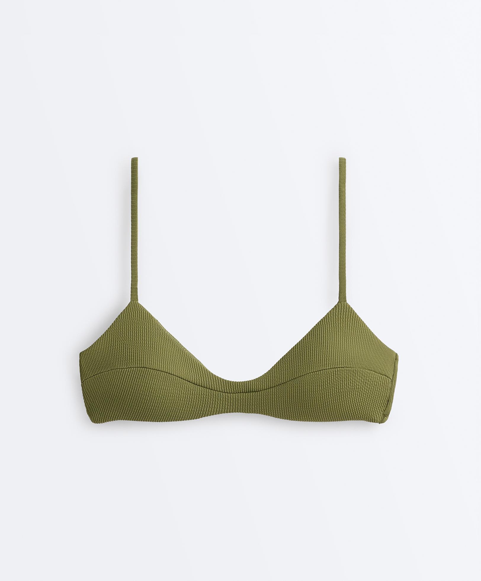 Rib bikini top — LIGHT KHAKI