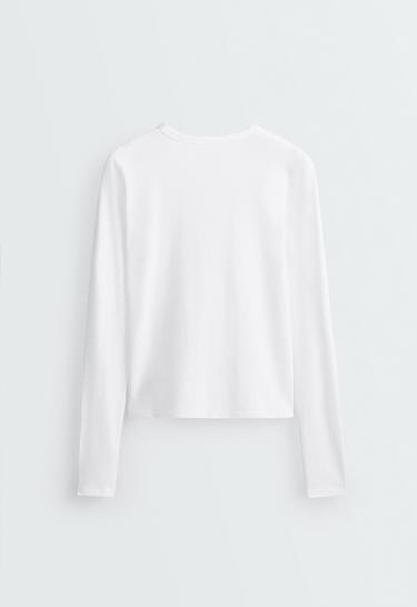 Regular Fit long-sleeve cotton-blend T-shirt — WHITE  6