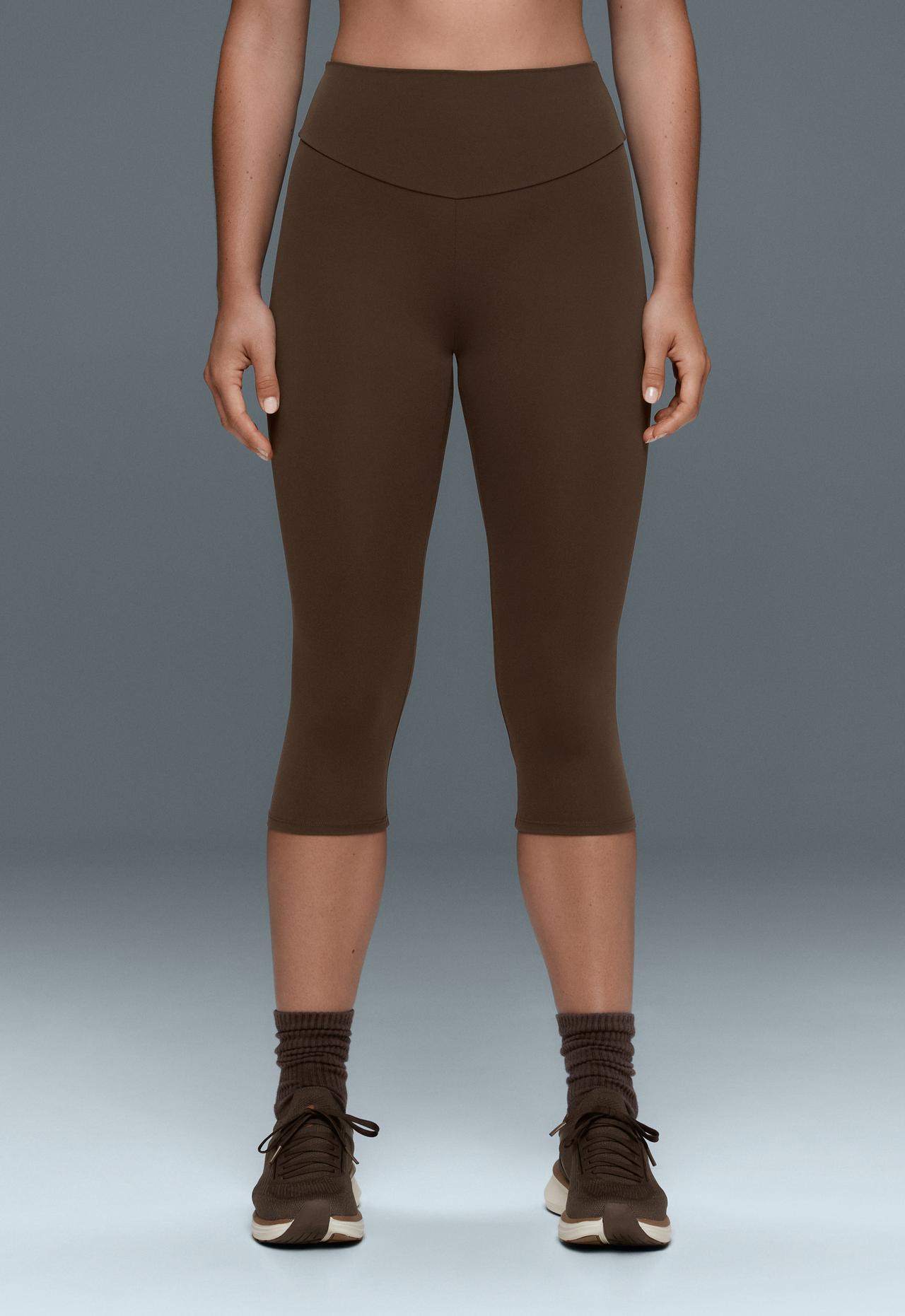 Knee-length High rise Comfortlux 40cm leggings — DARK BROWN