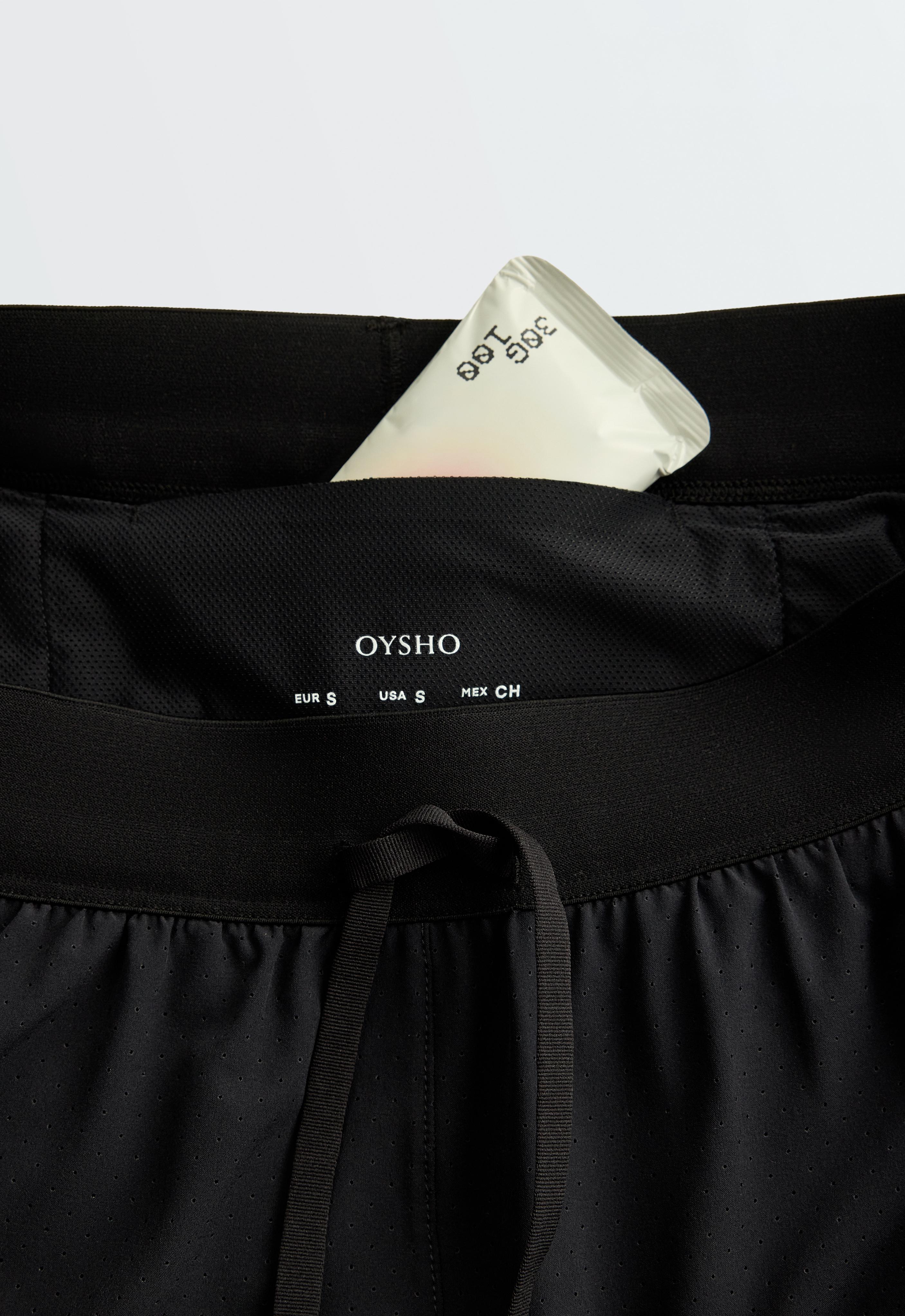 Mid-rise 7cm technical shorts — BLACK
