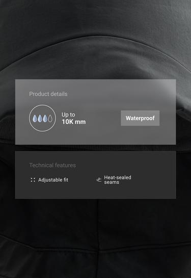 10K waterproof quilted bucket hat — BLACK 2