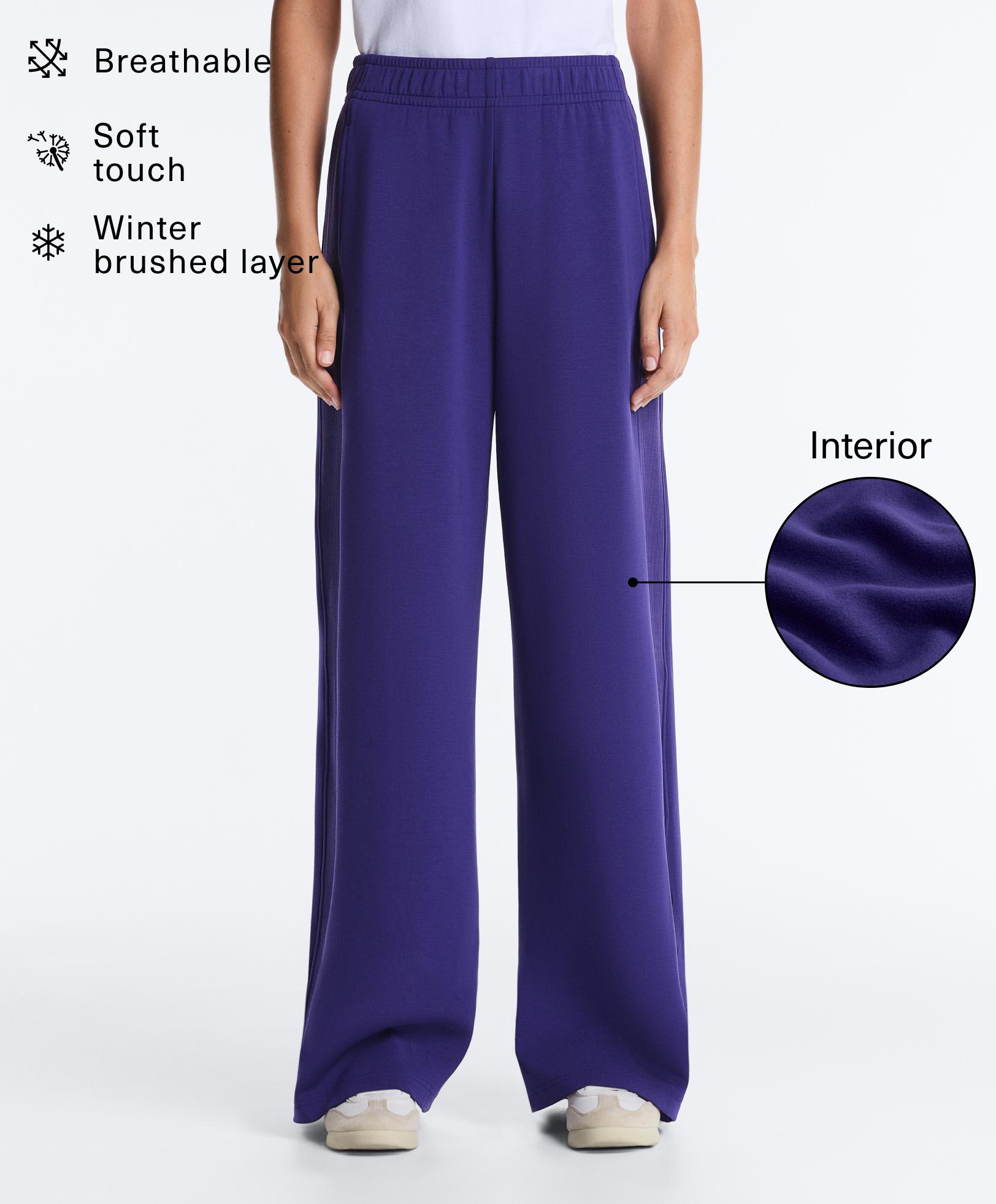 Широкі штани прямого крою rib з тканини modal brushed