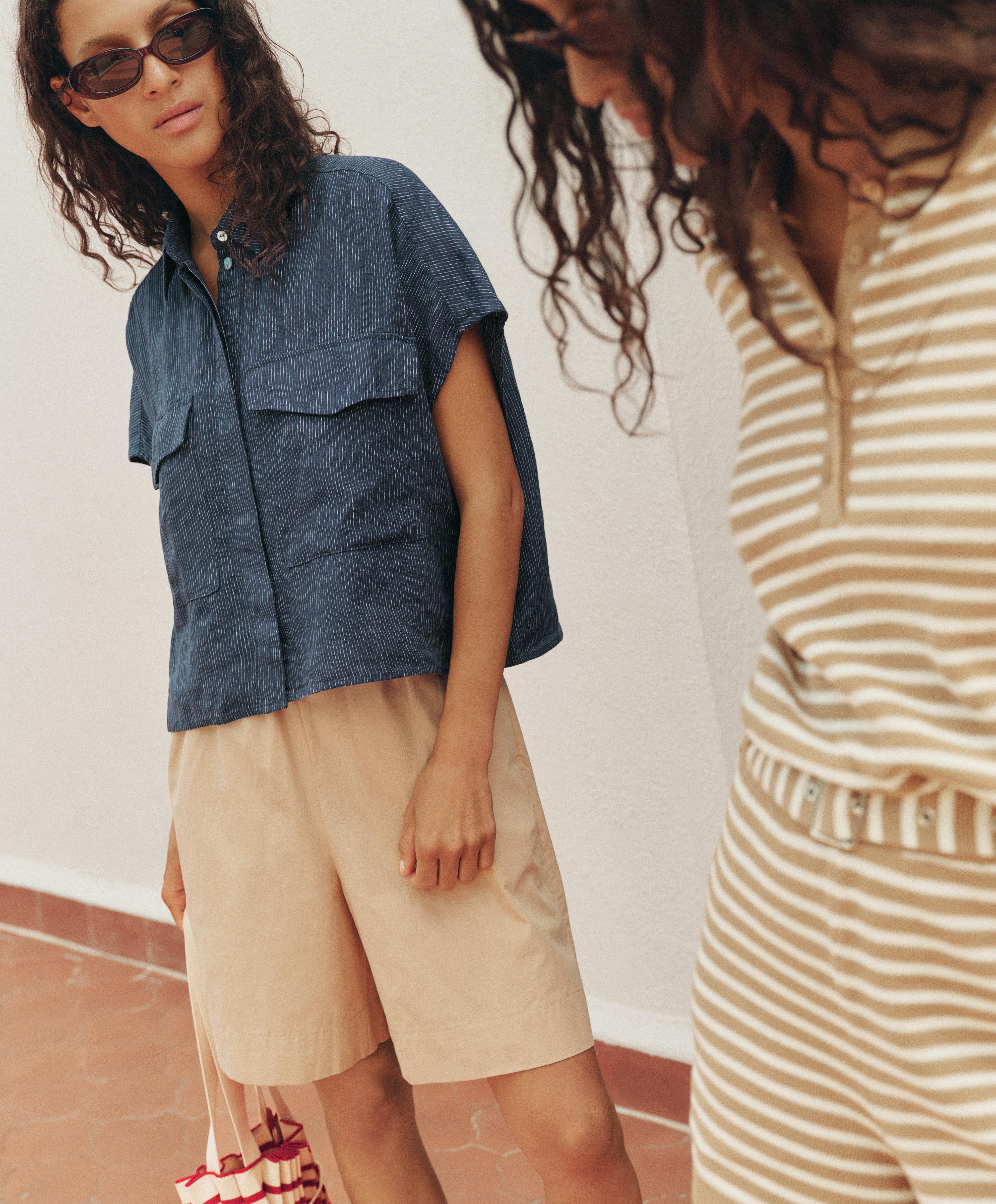 100% cotton Bermuda shorts — CAMEL