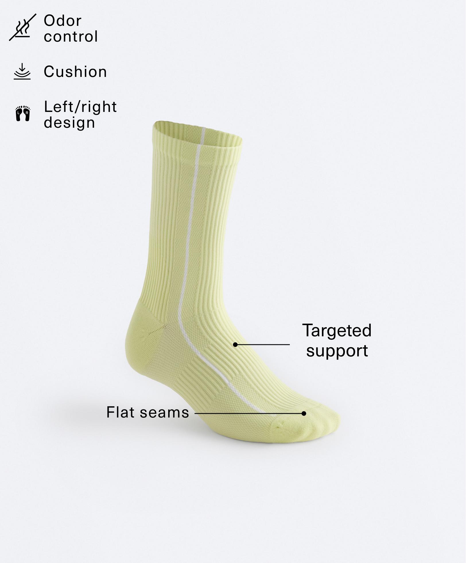 3 pairs of Classic polyamide blend sports socks — LIME