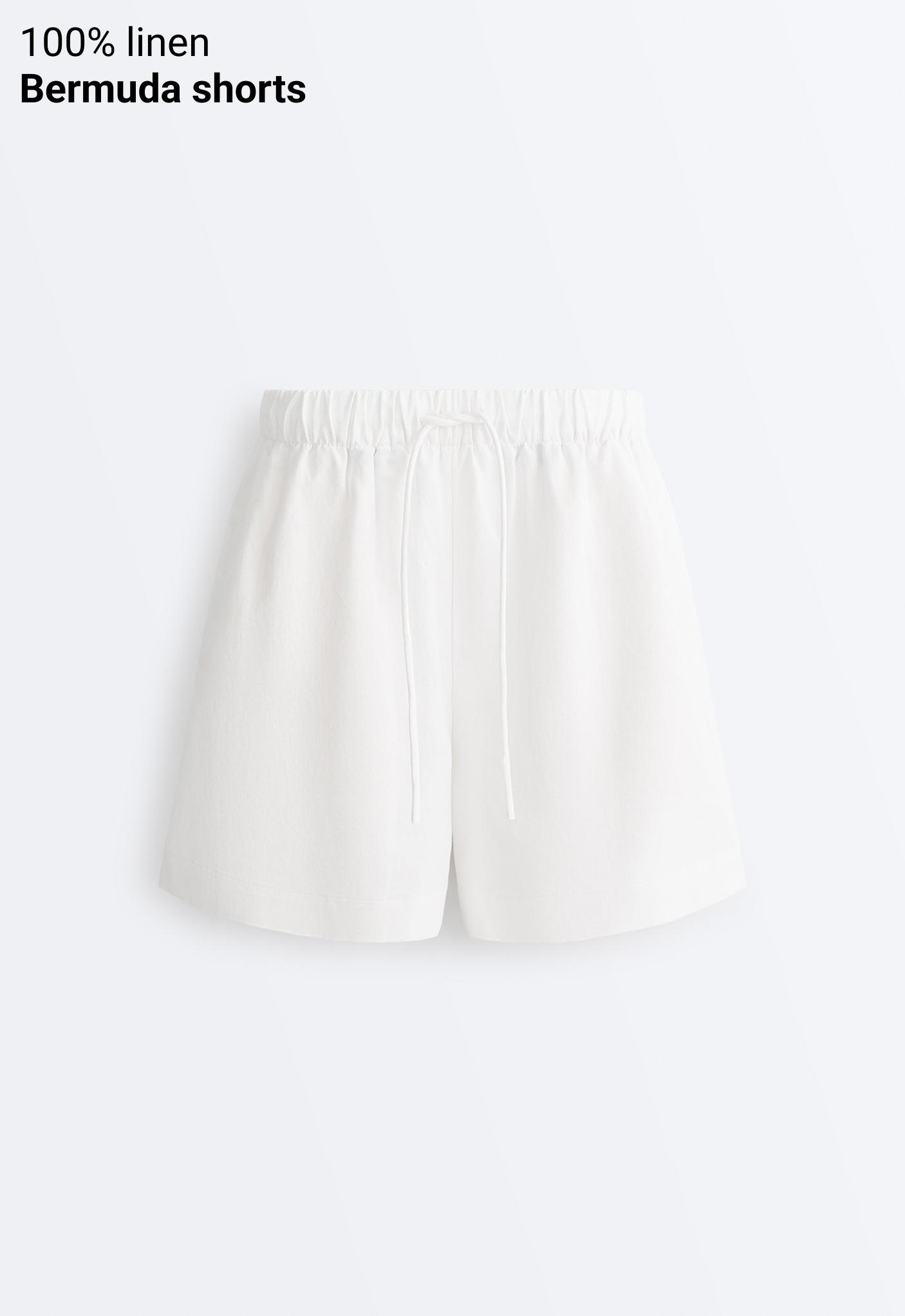 Cotton blend shorts — WHITE 