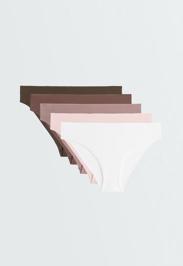 5 cotton blend seamless classic bikini briefs — PALE PINK 1