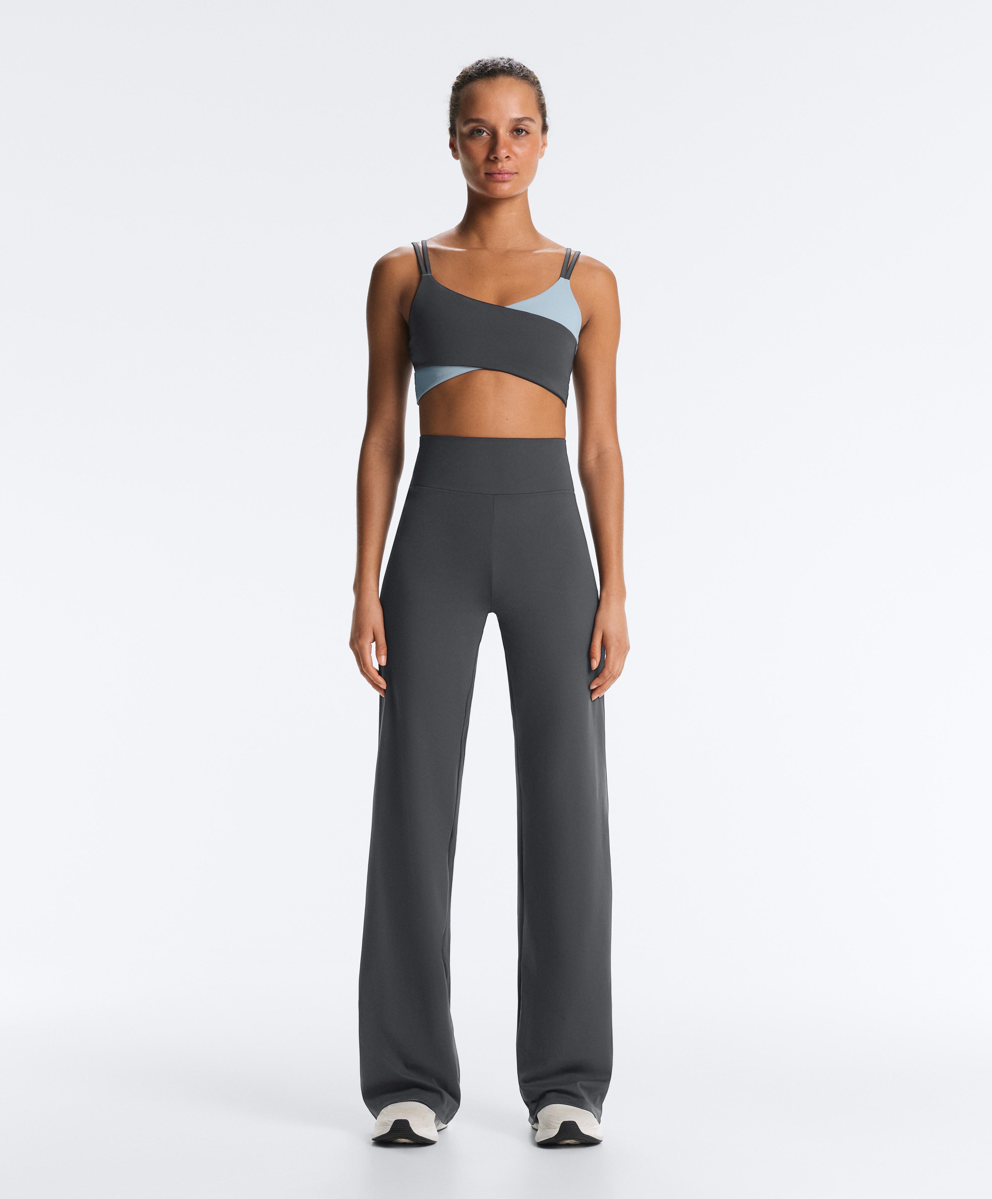 High-rise Comfortlux straight-leg trousers — ASPHALT
