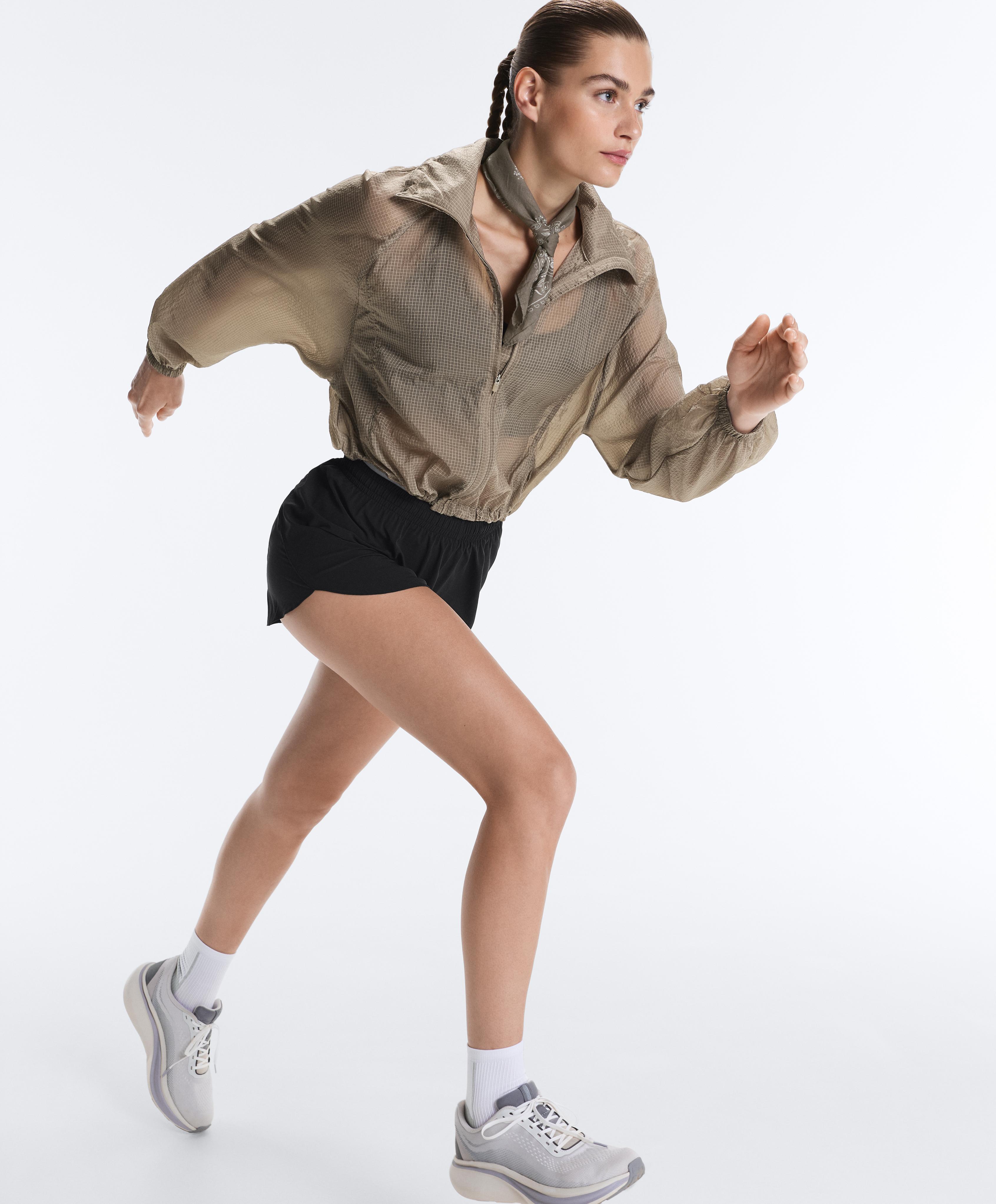 Check track jacket — MINK GREY