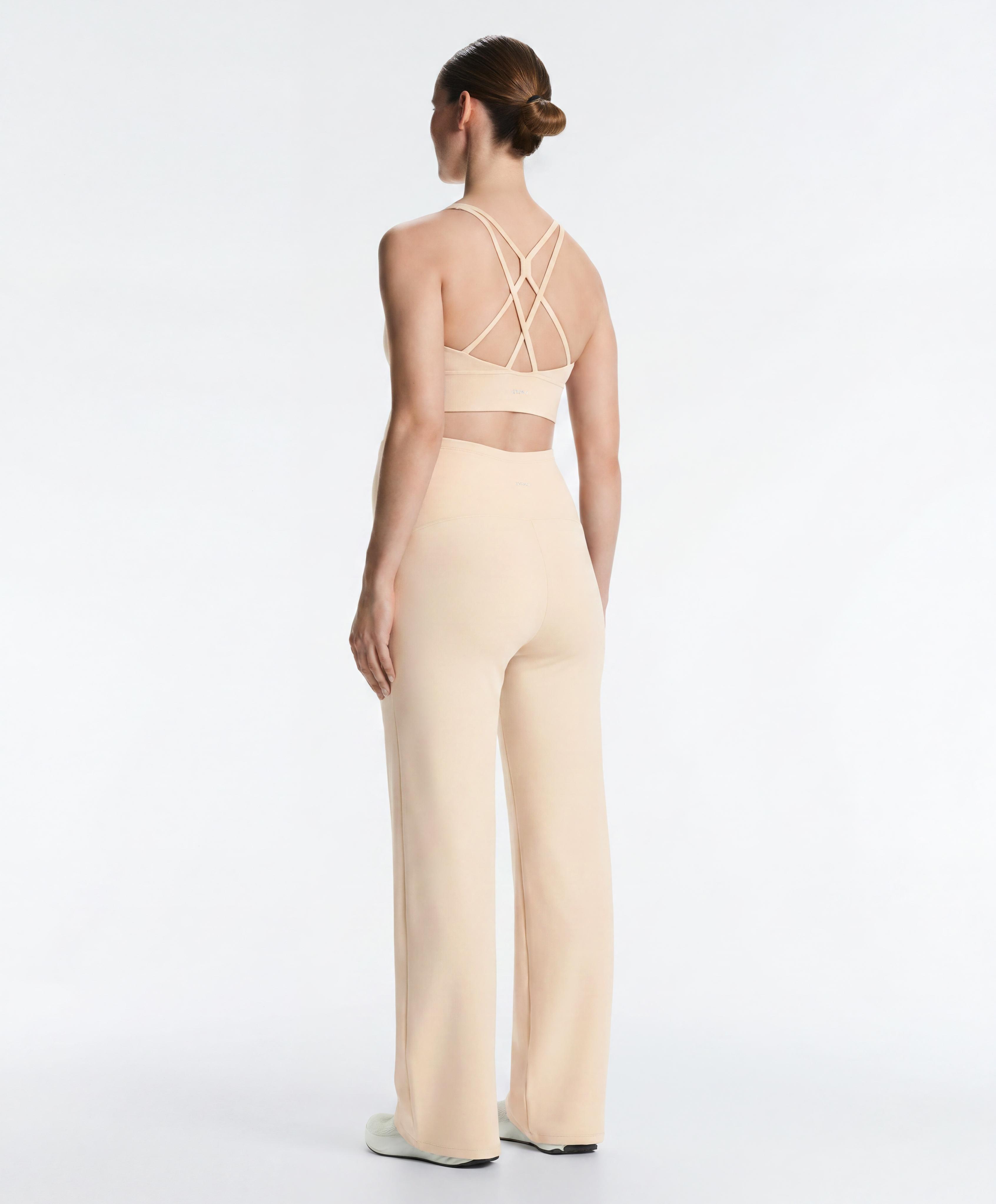 Comfortlux maternity straight-leg trousers — SAND