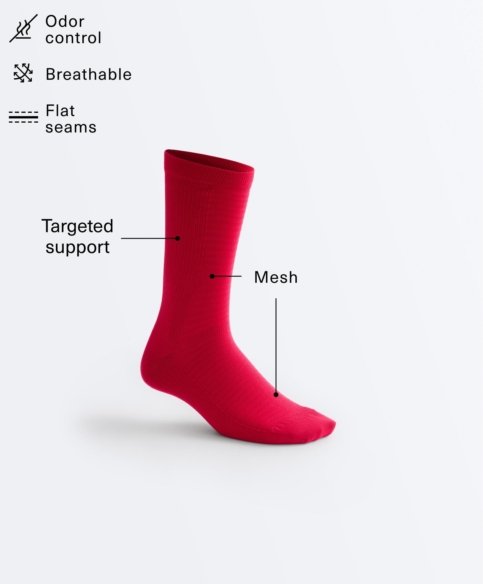 2 pairs of classic polyamide blend sports socks — STRONG RED
