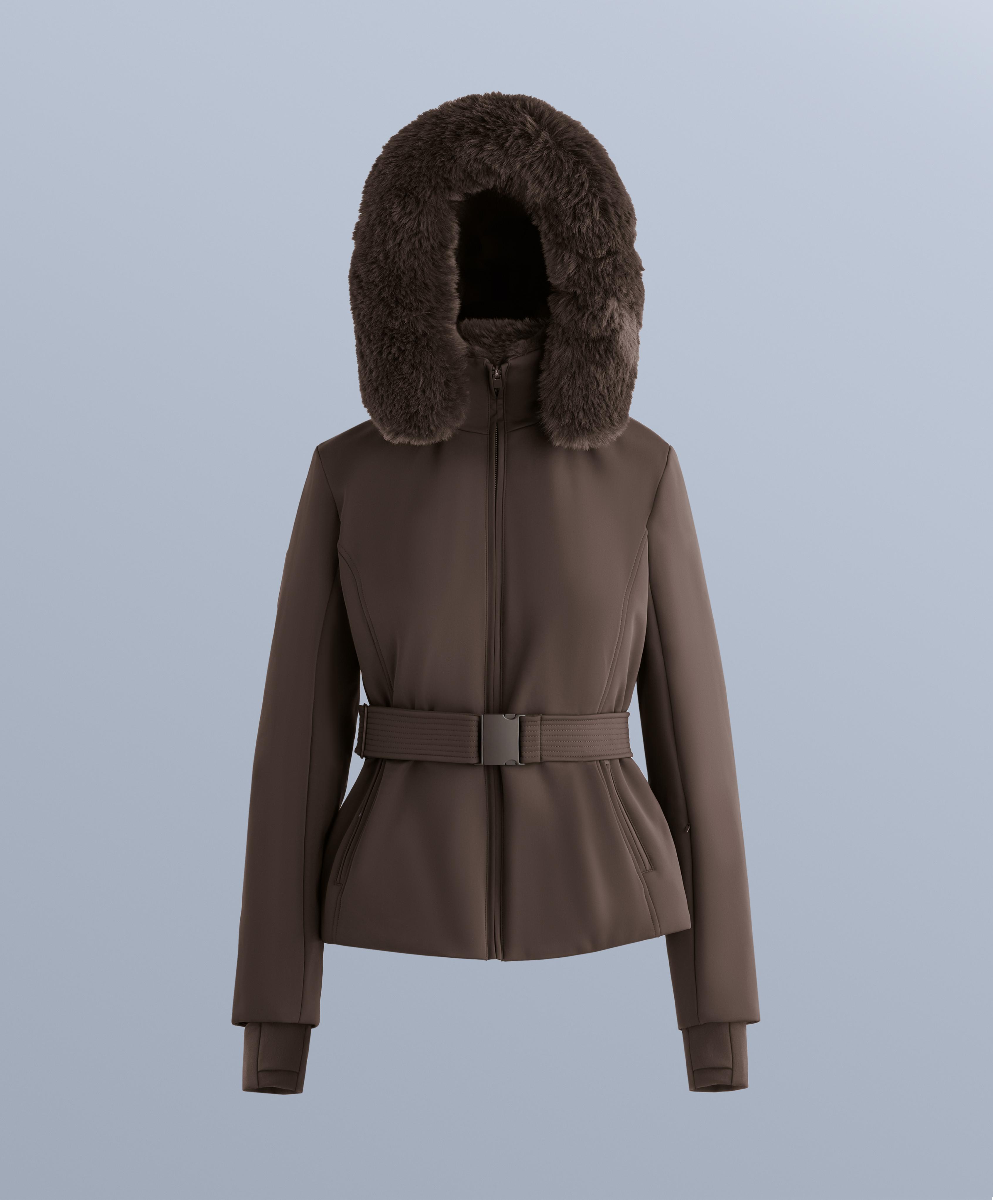 Primaloft® SKI water-resistant super-slim fit jacket — DARK BROWN