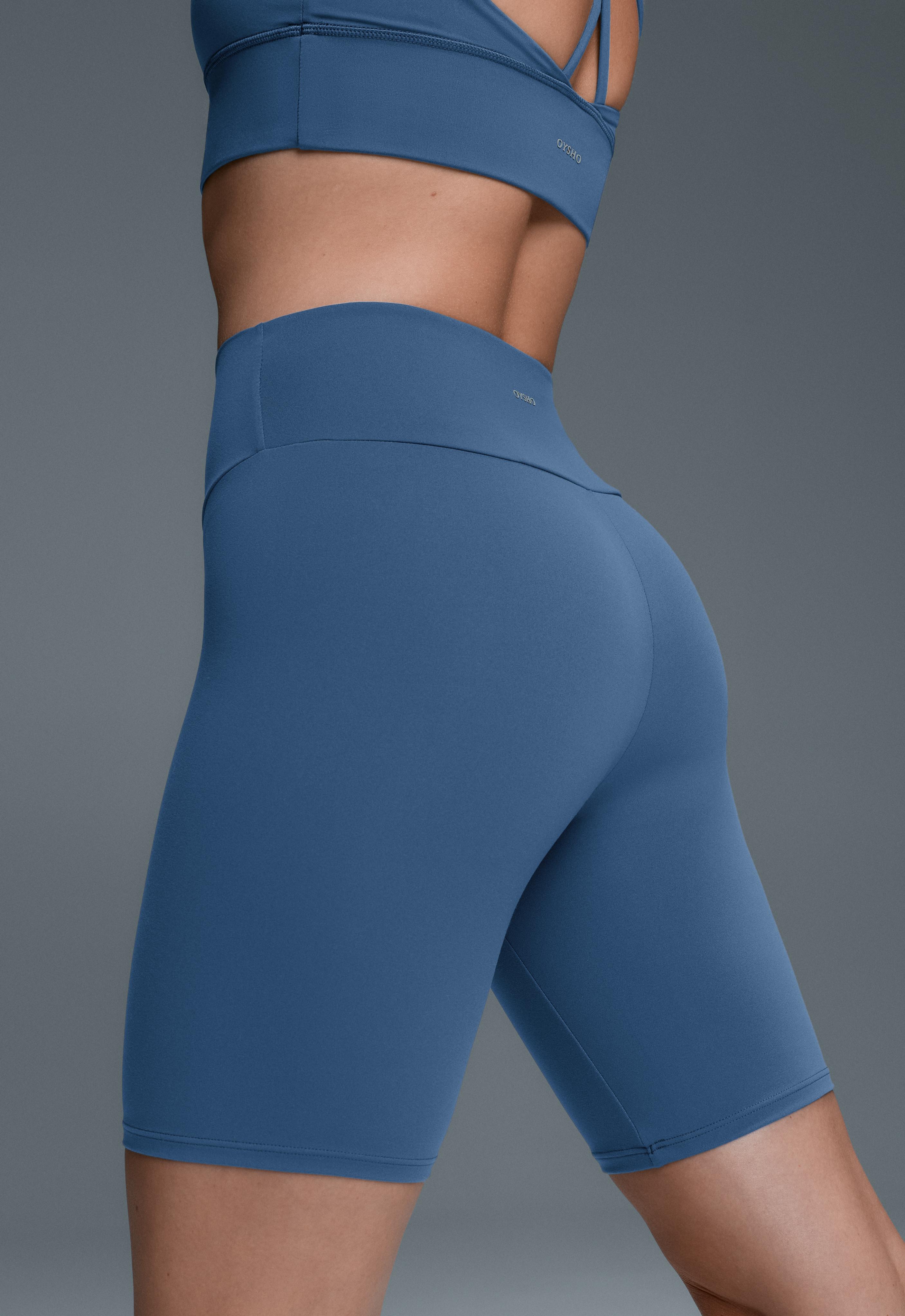 Comfortlux high-rise 20cm biker leggings — MID GREY-BLUE
