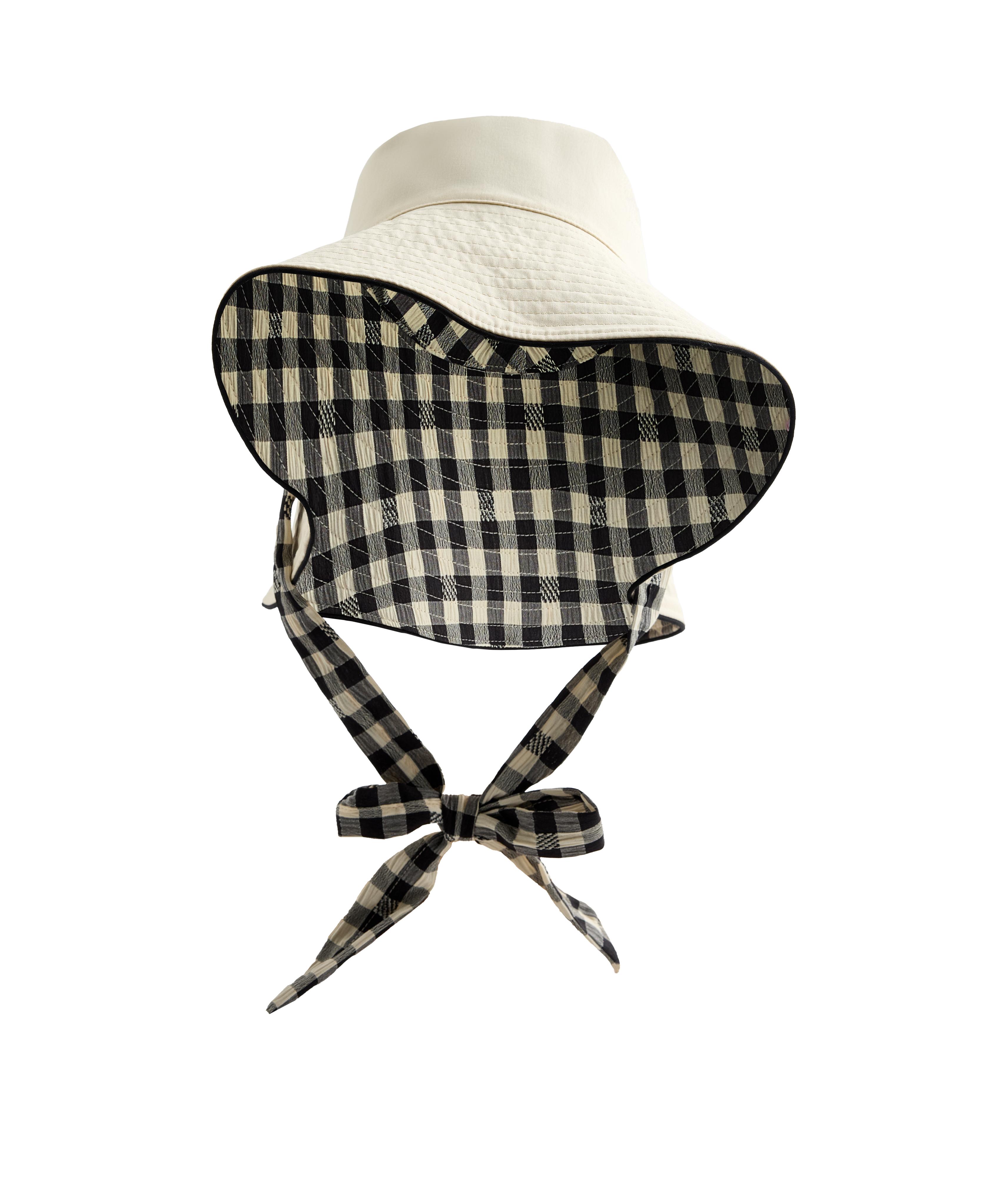Reversible check bucket hat — BLACK