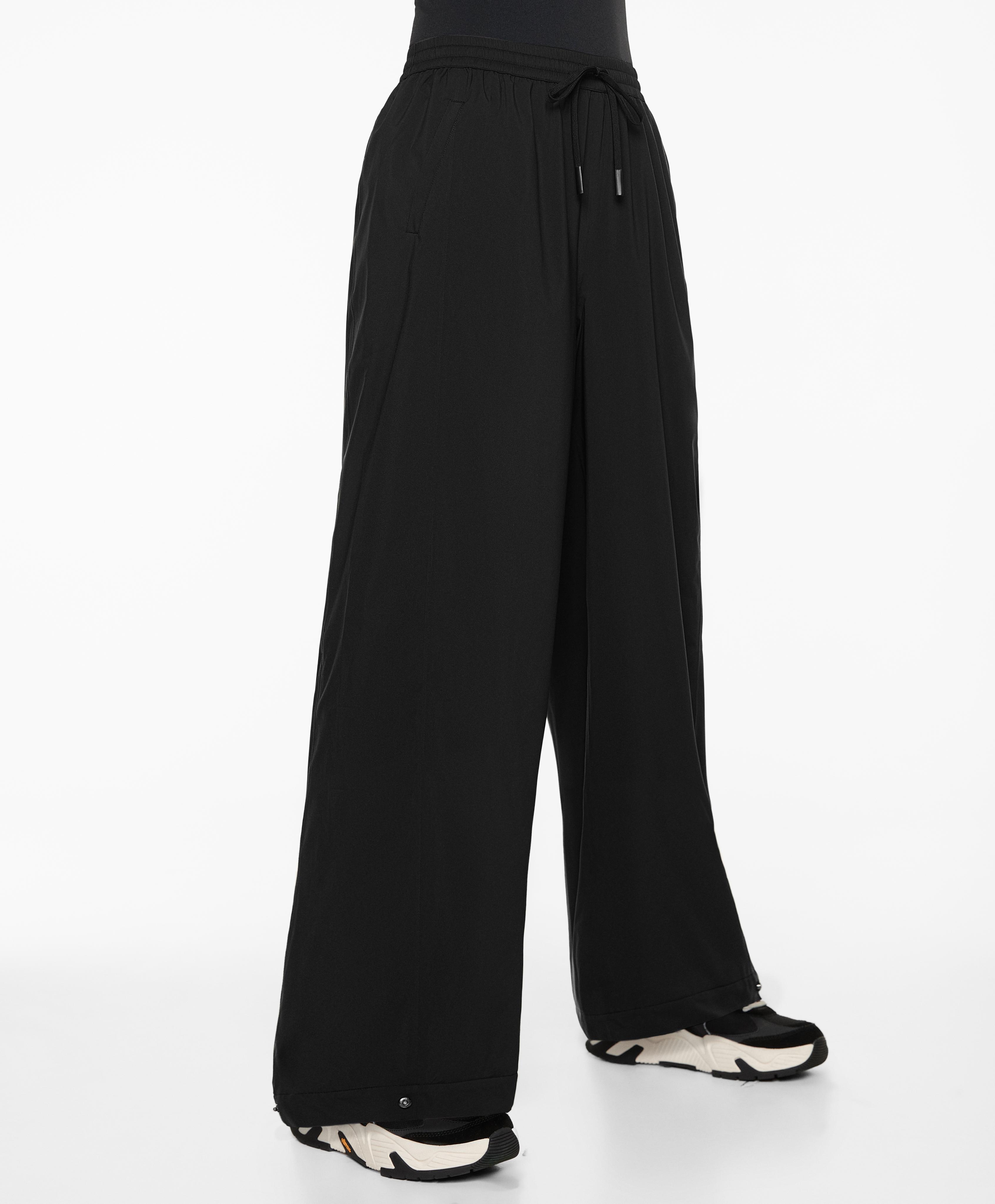 Warm-interior wide-leg trousers