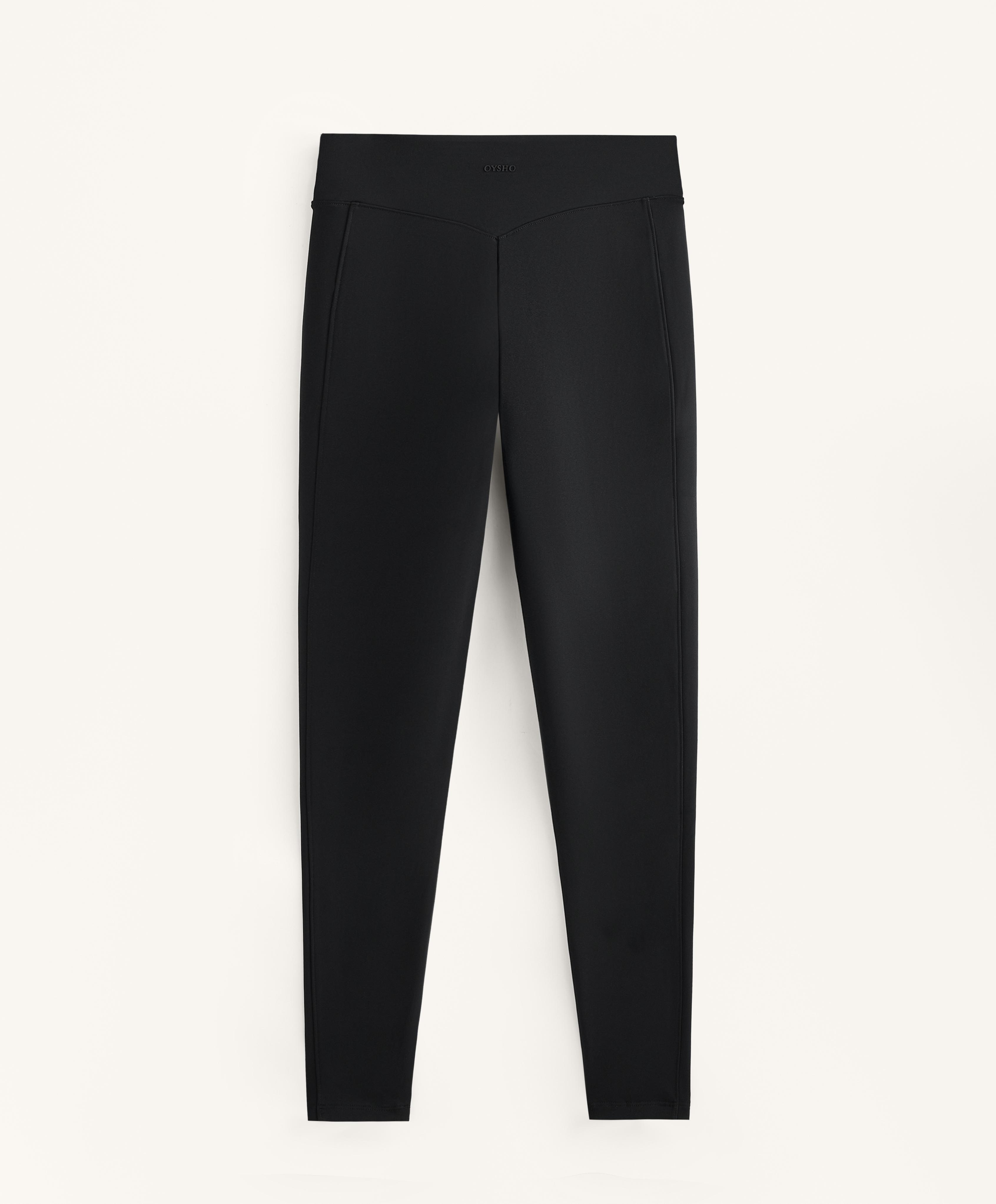 Warm high-rise ankle-length leggings with pockets 70 cm — BLACK