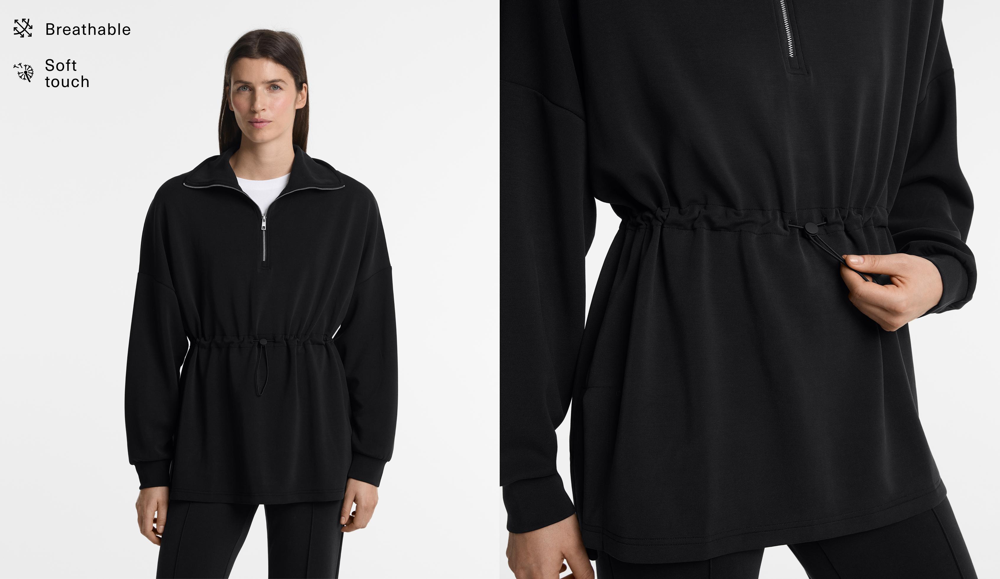 Half-zip sweatshirt with modal