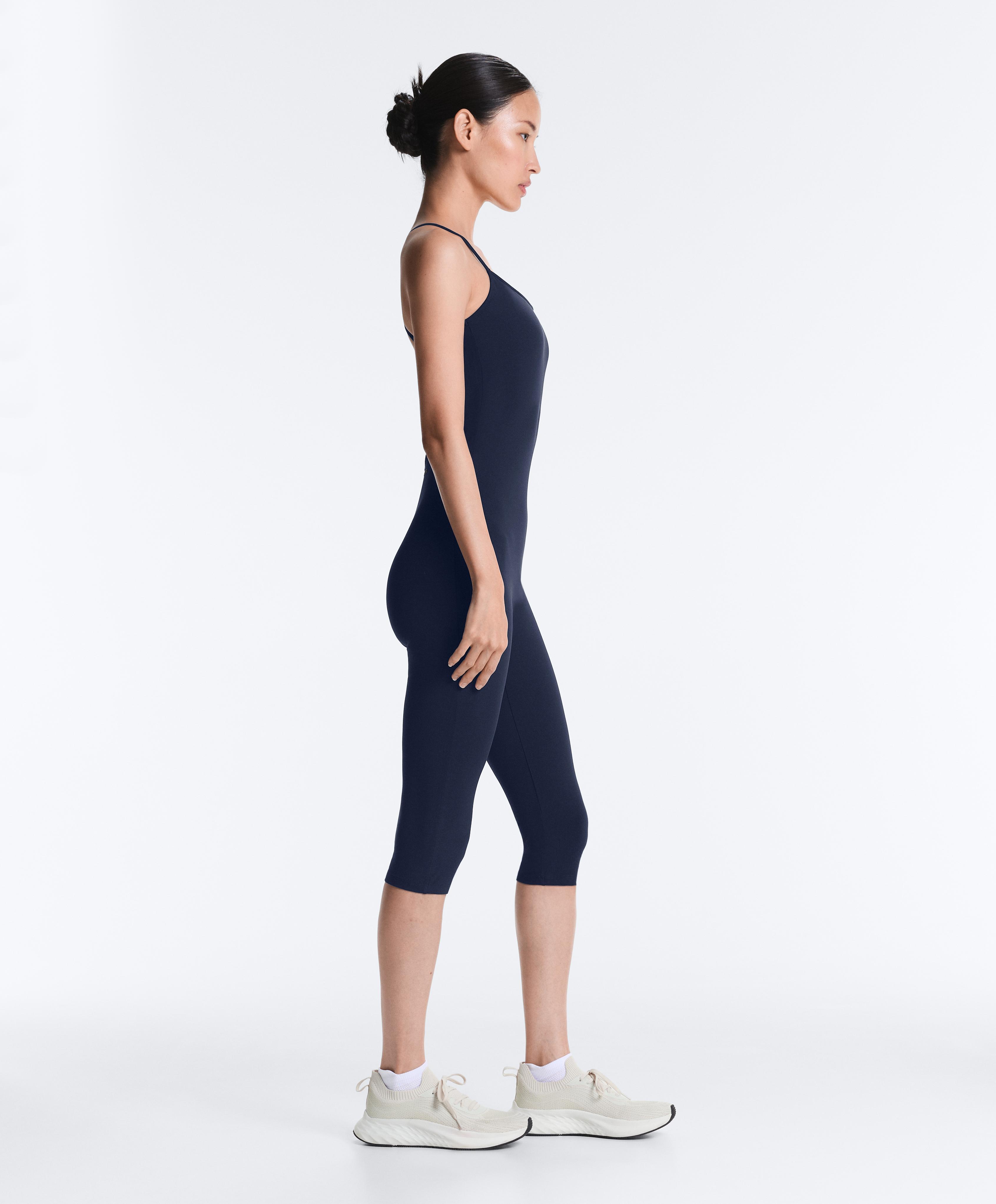 Crossover back Comfortlux capri jumpsuit — NAVY BLUE