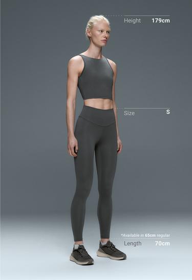 Ankle-length high rise houndstooth leggings — ANTHRACITE 4