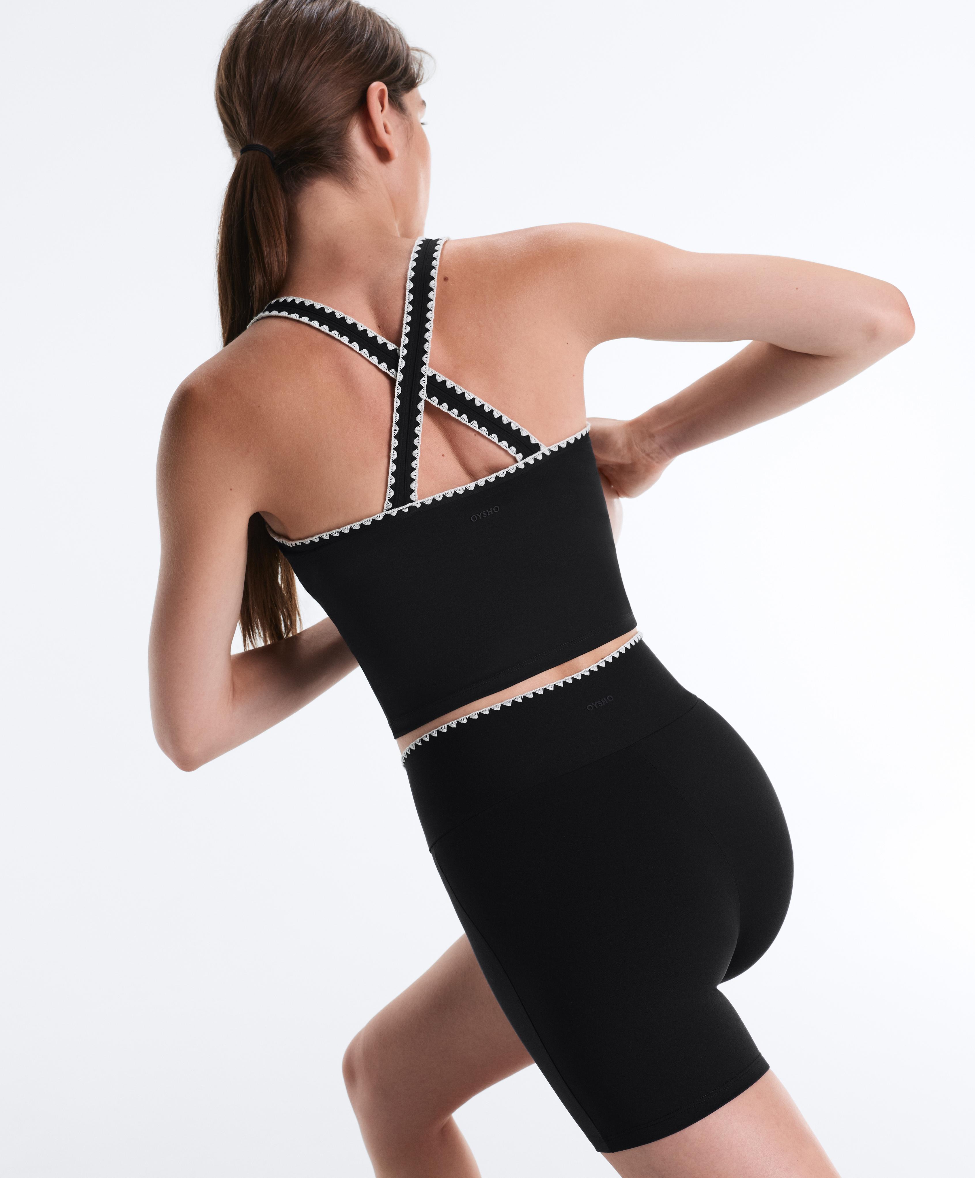Comfortlux contrast stitch tank top — BLACK