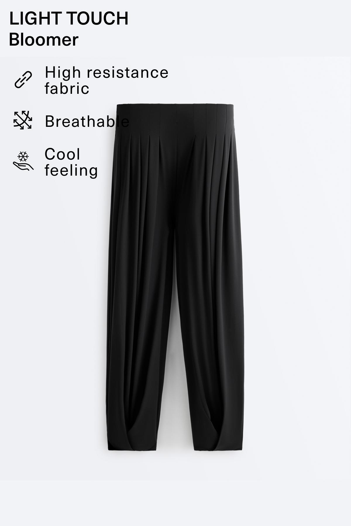 Light Touch long bloomer trousers — BLACK