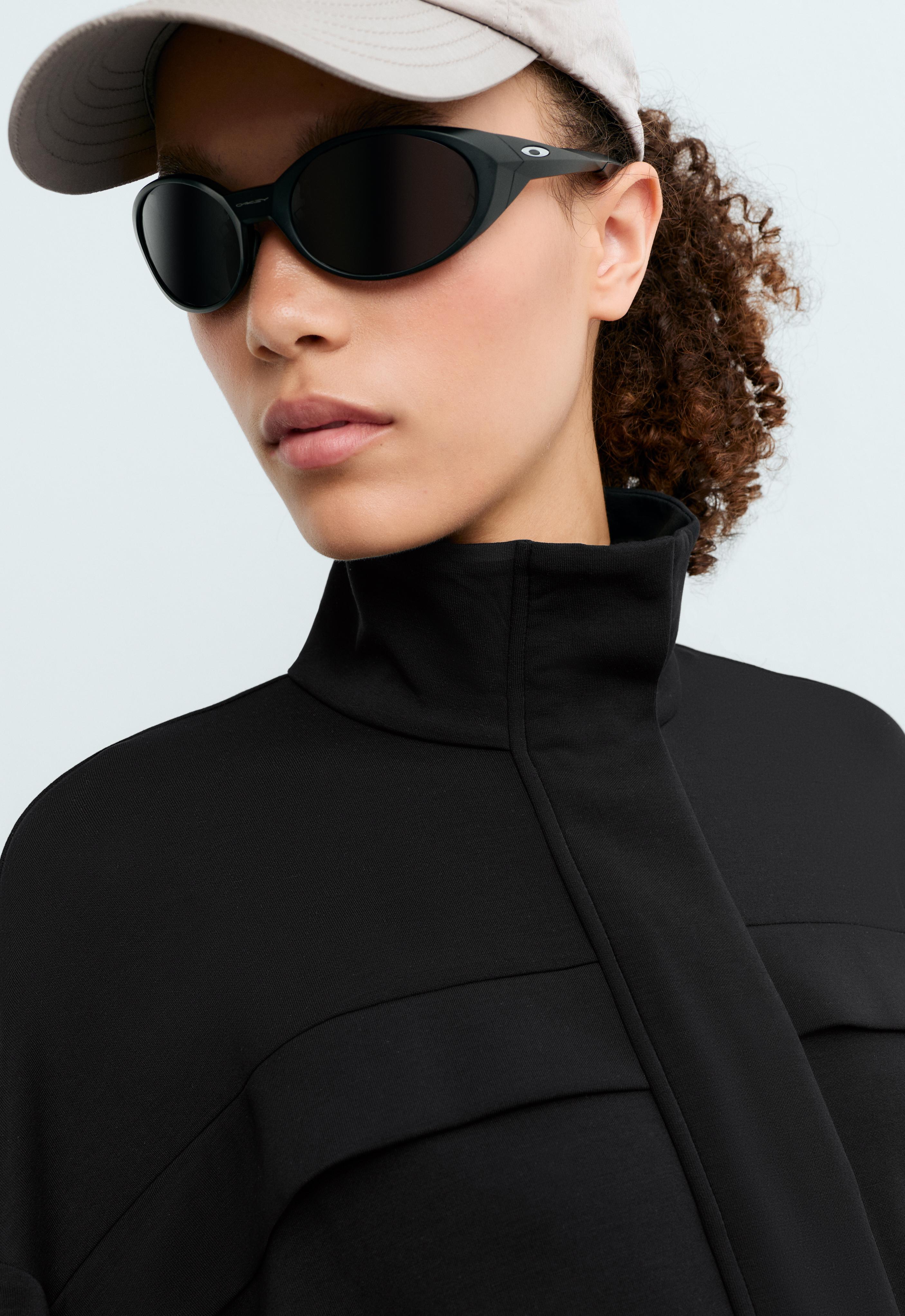 Long soft-touch modal jacket with pockets — BLACK