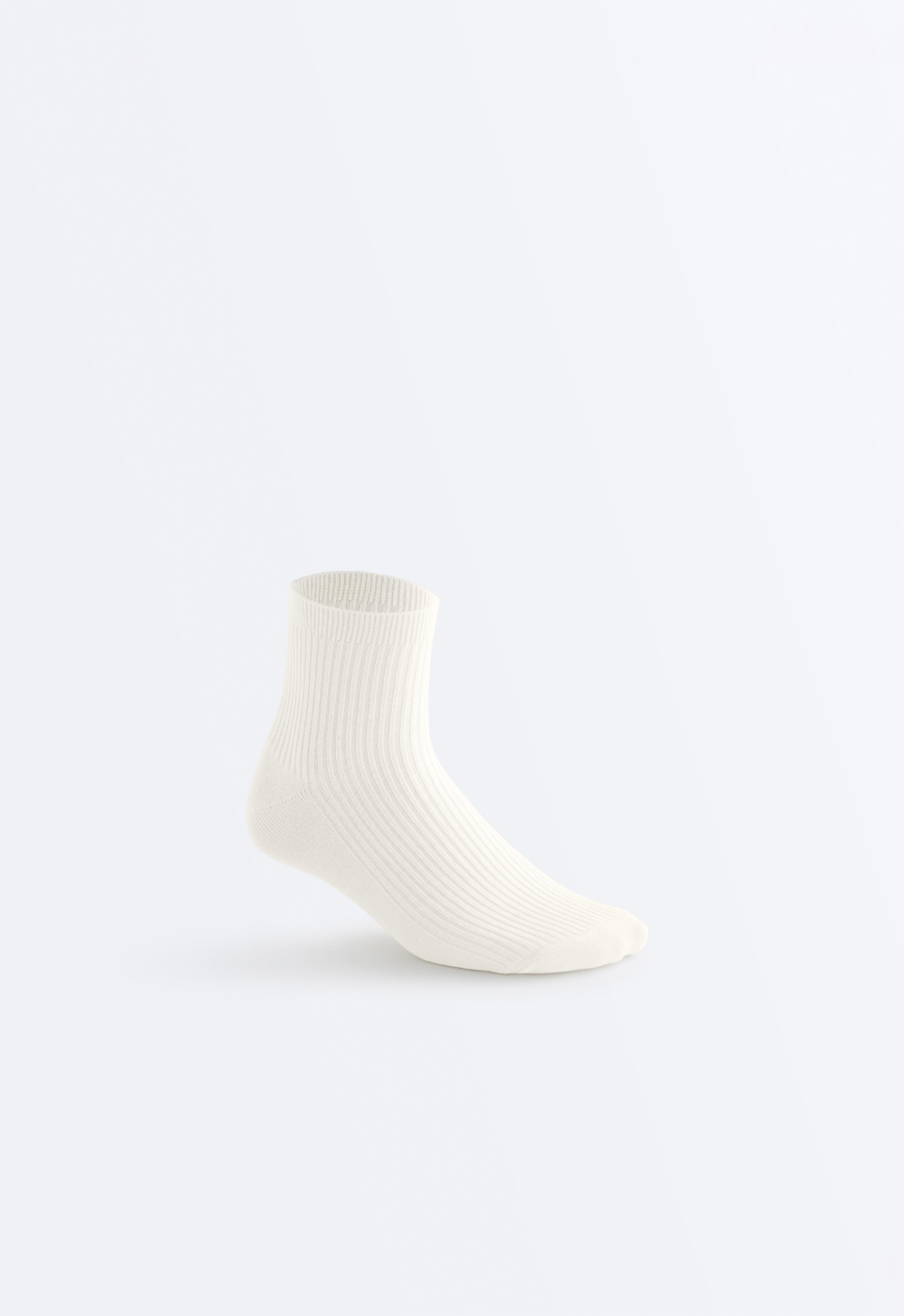 5 pairs of cotton blend quarter socks — PALE ECRU