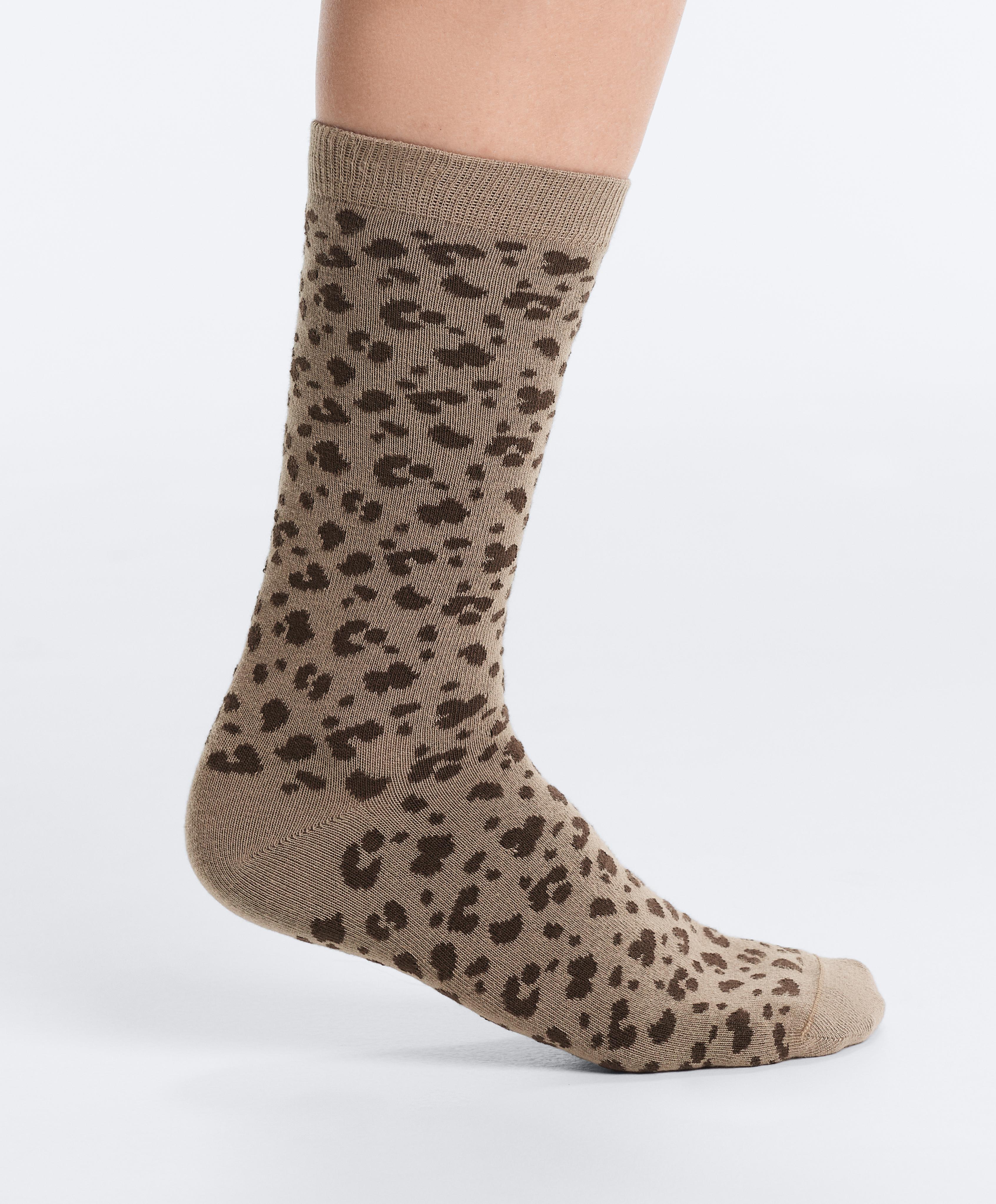 3 pairs of cotton blend classic socks — TAN MELANGE