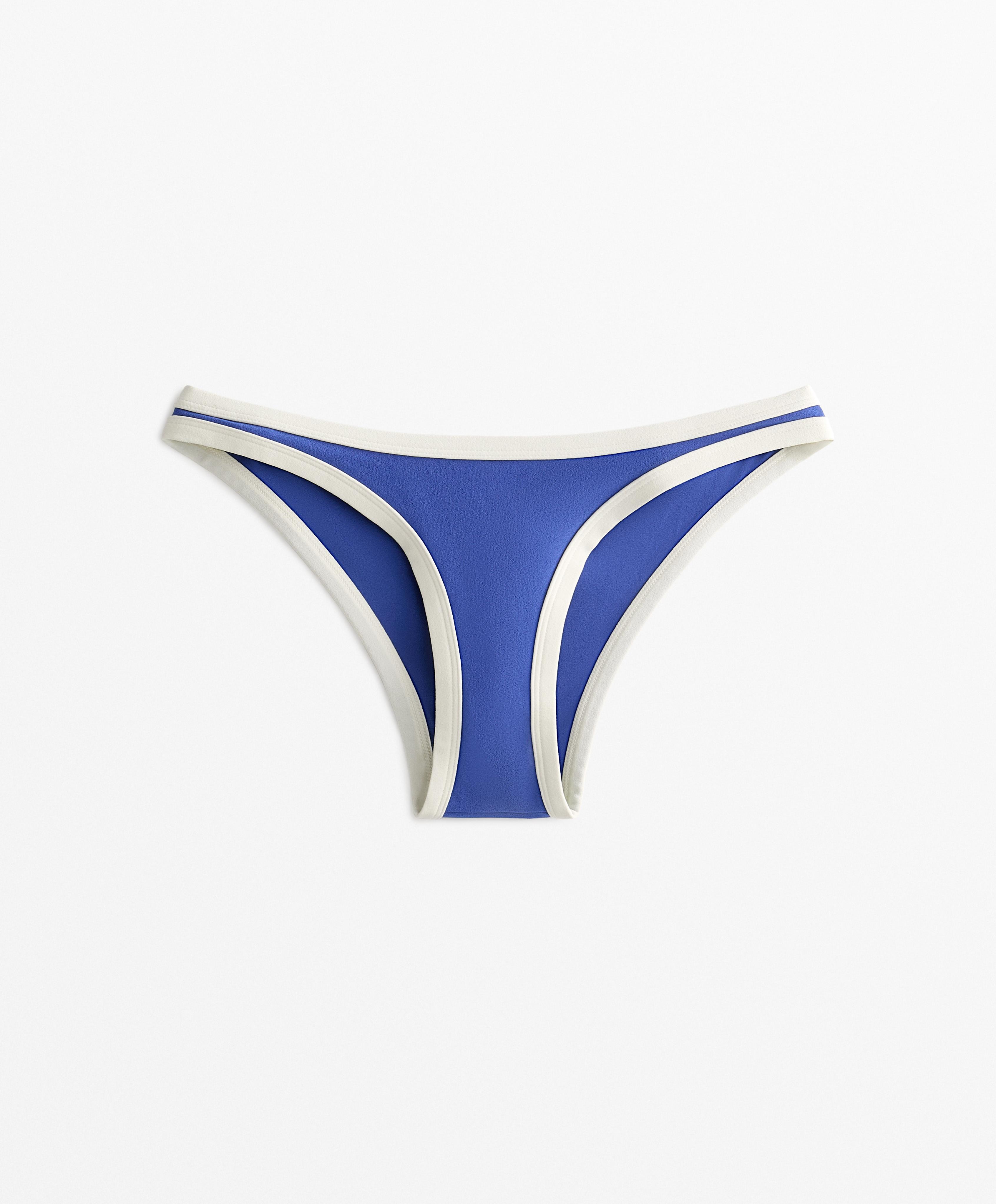 Bikini culotte moyenne bordures contrastées coupe en U Bikini culotte moyenne bordures contrastées coupe en U