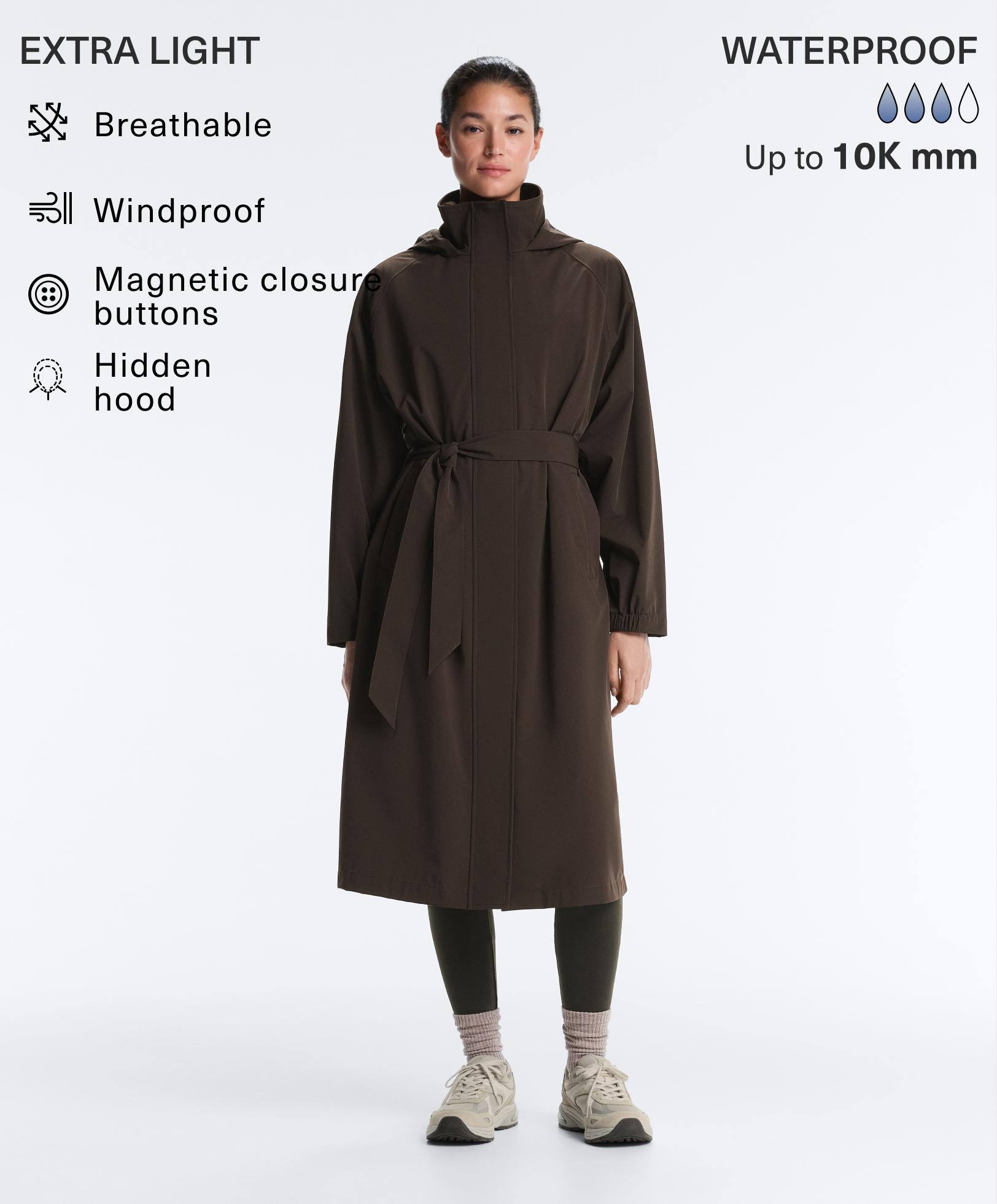 Długa, ultralekka kurtka przeciwdeszczowa 10k
