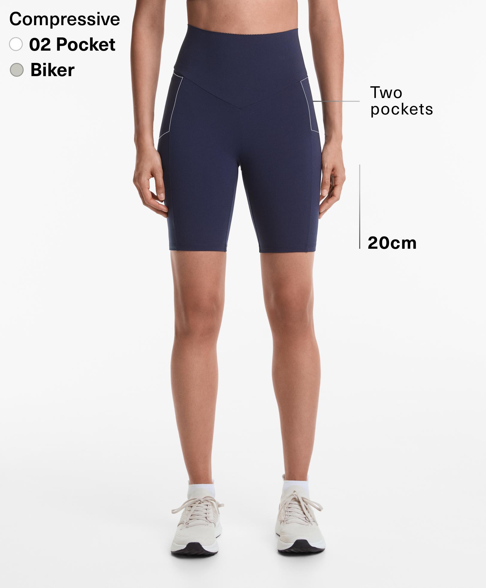 Leggings de cycliste taille haute Compressive pocket 20 cm Leggings de cycliste taille haute Compressive pocket 20 cm