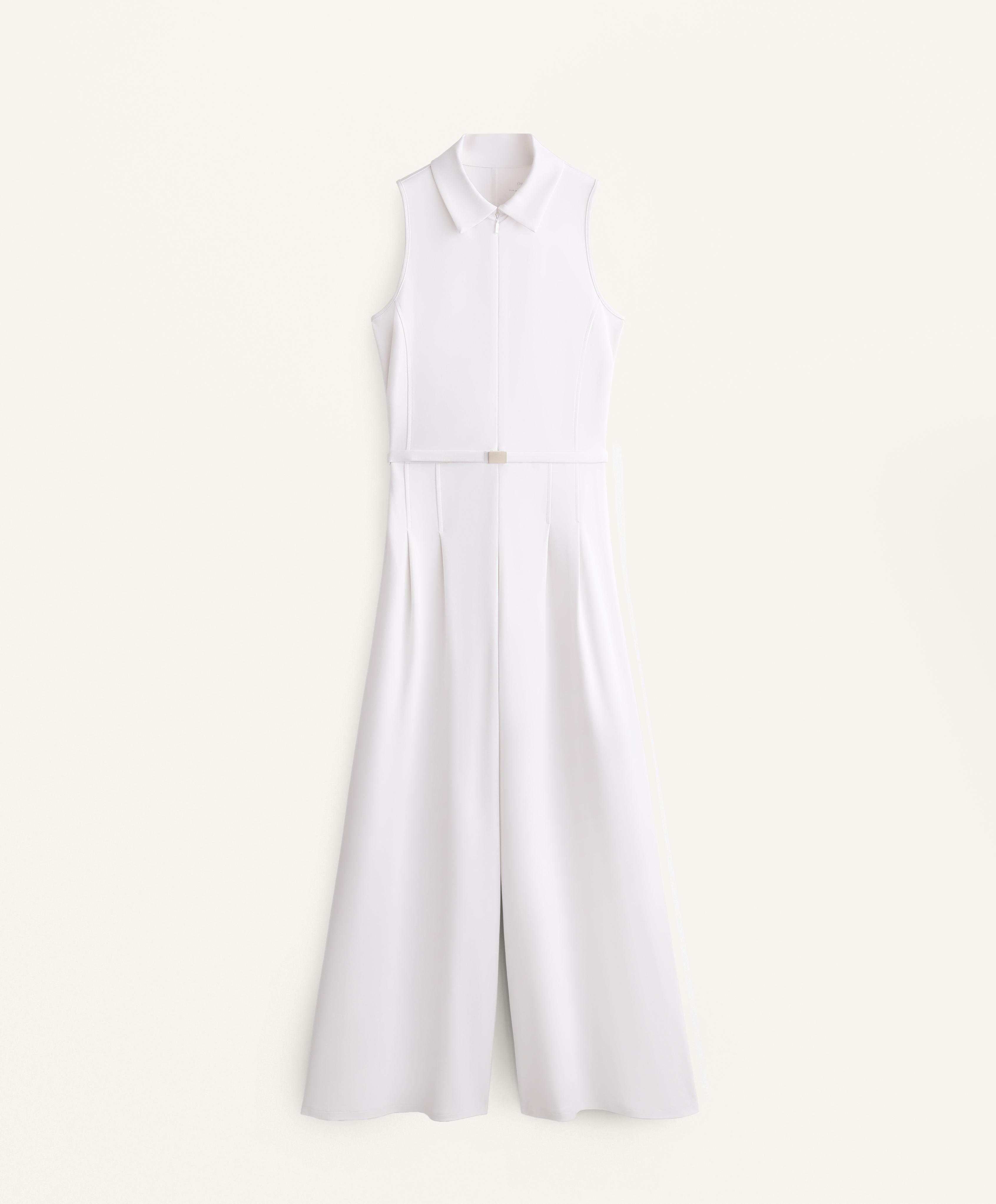 ชุดจั๊มพ์สูทขายาว คอโปโล ผ้าปิเก้ผสม Modal - ลดราคา