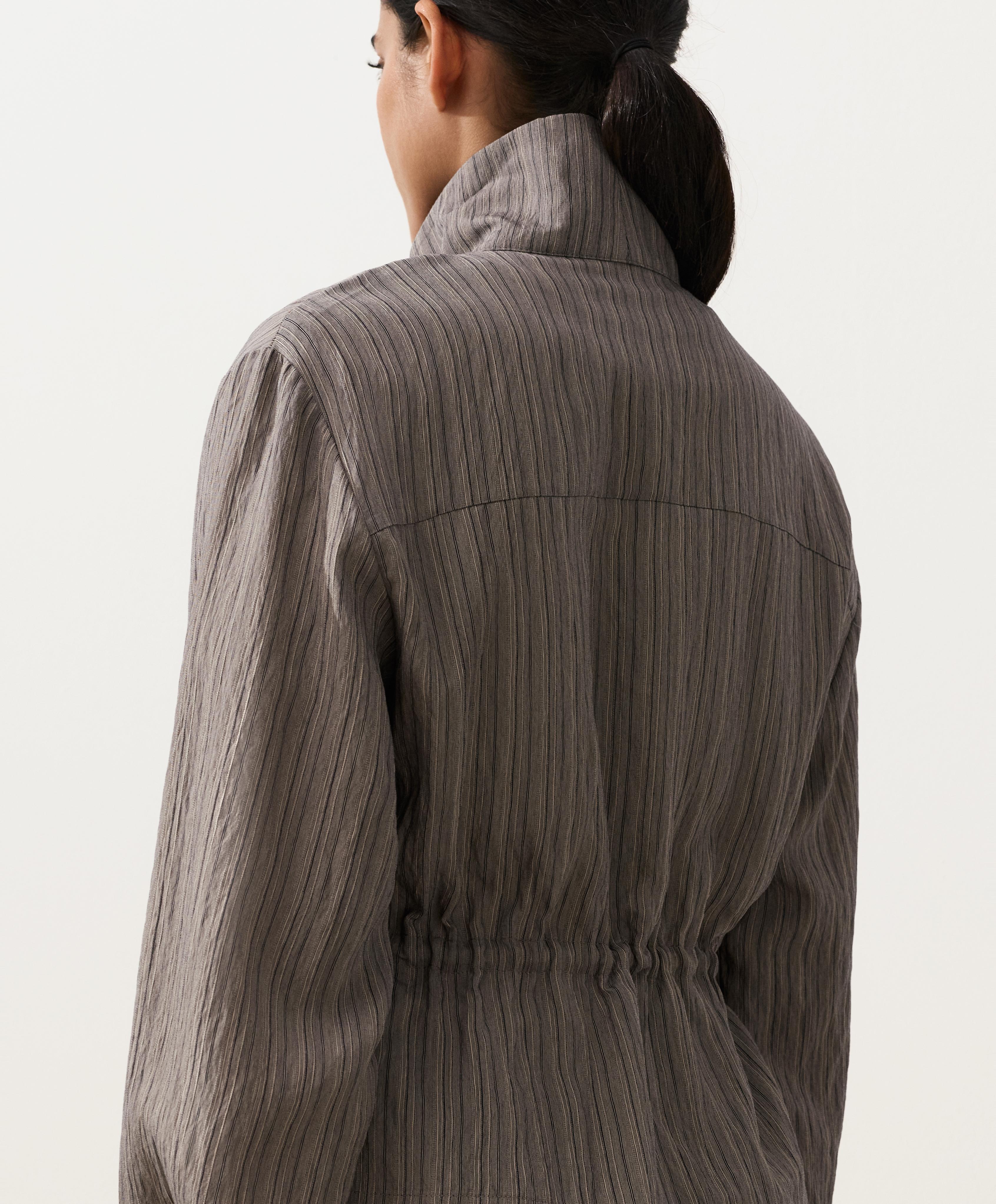 Striped Saharan jacket — CHARCOAL GREY