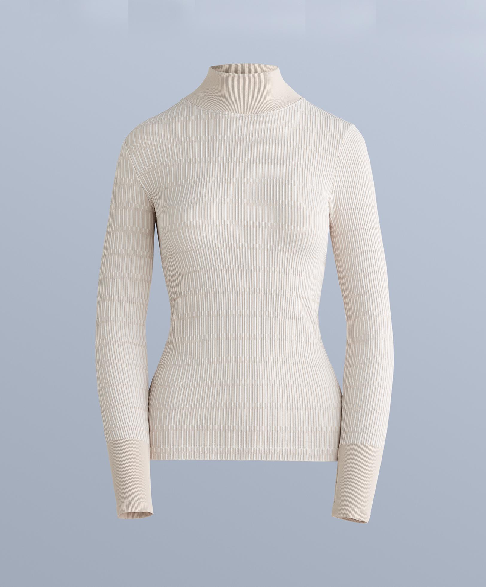 Geometric seamless thermal base layer T-shirt — PALE MINK