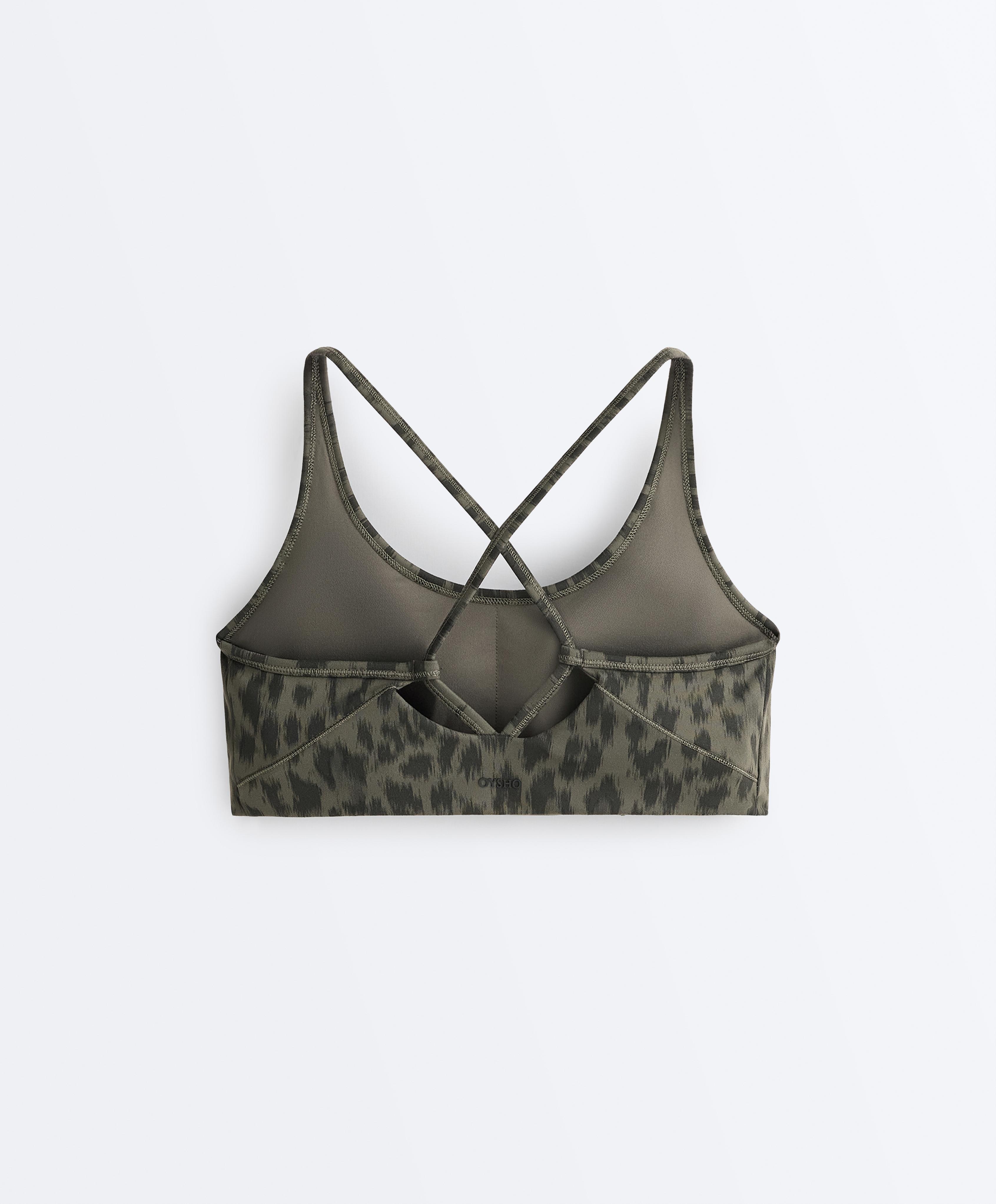 Evermove medium-support sports bra — DARK KHAKI