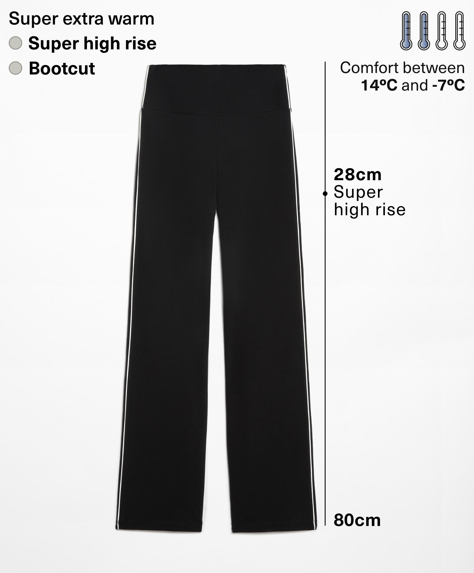 Super extra warm seamless bootcut trousers with piping - Sale