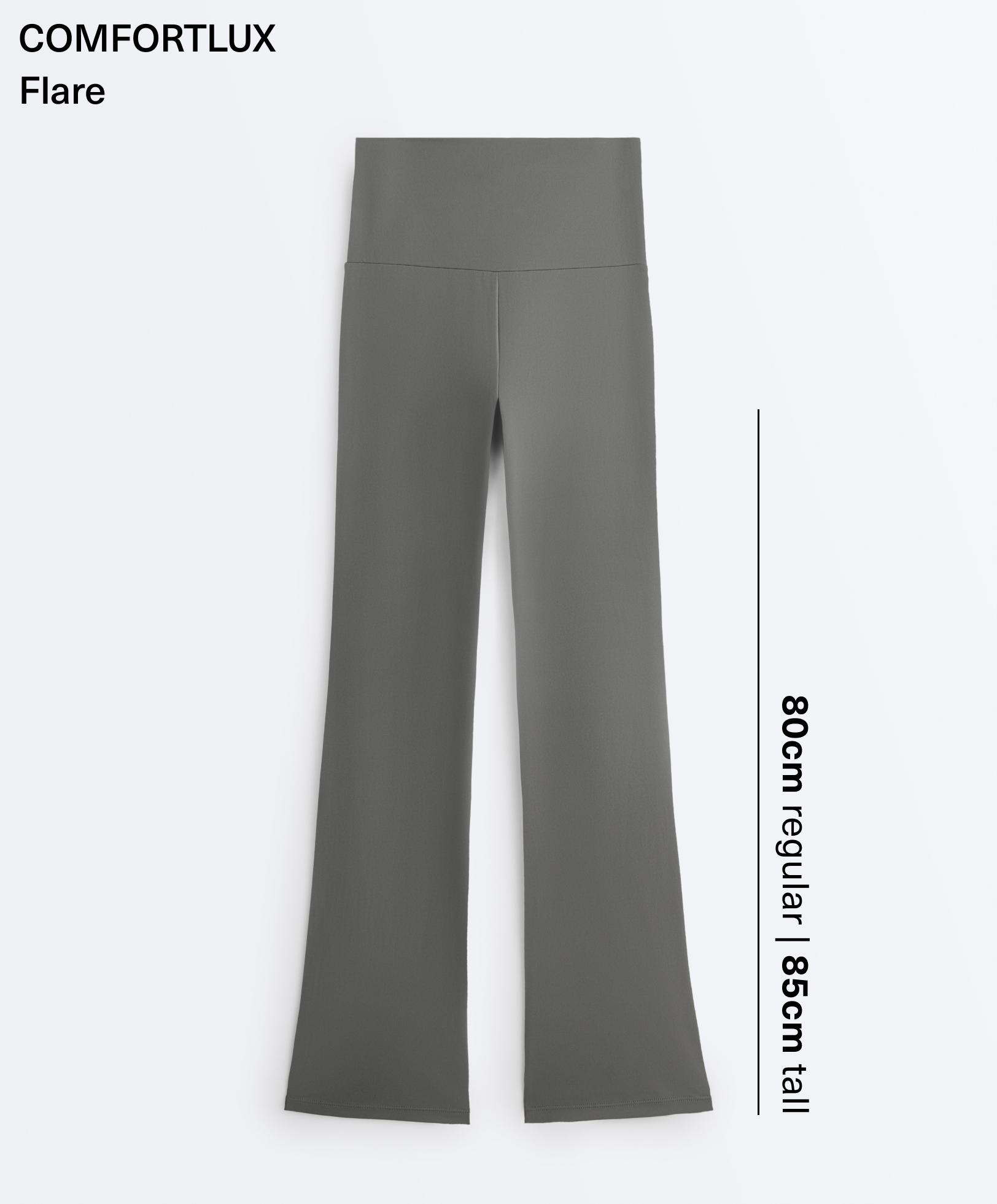 High-rise Comfortlux flare trousers — MID GREY