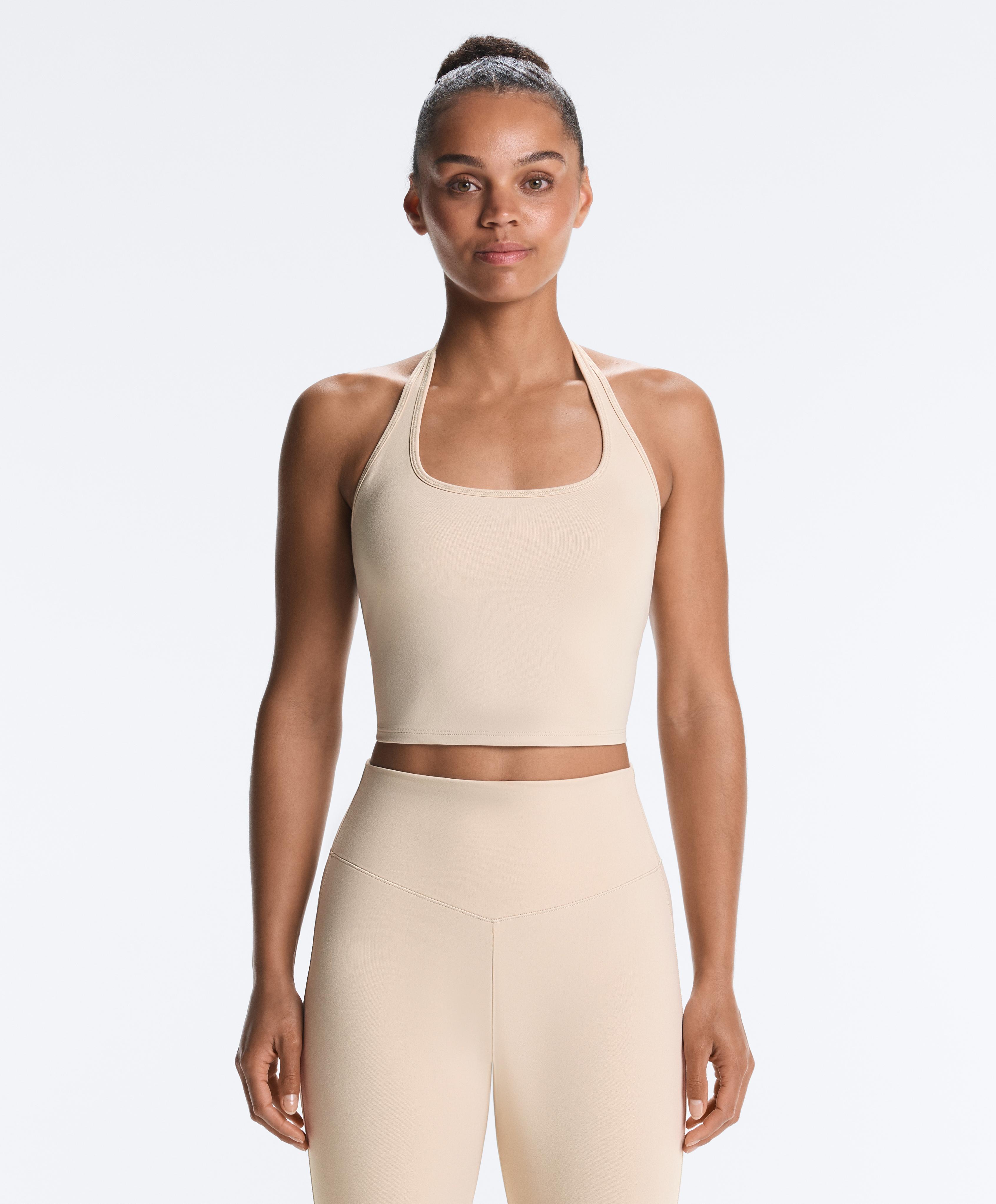 Evermove halter tank top — PALE MINK