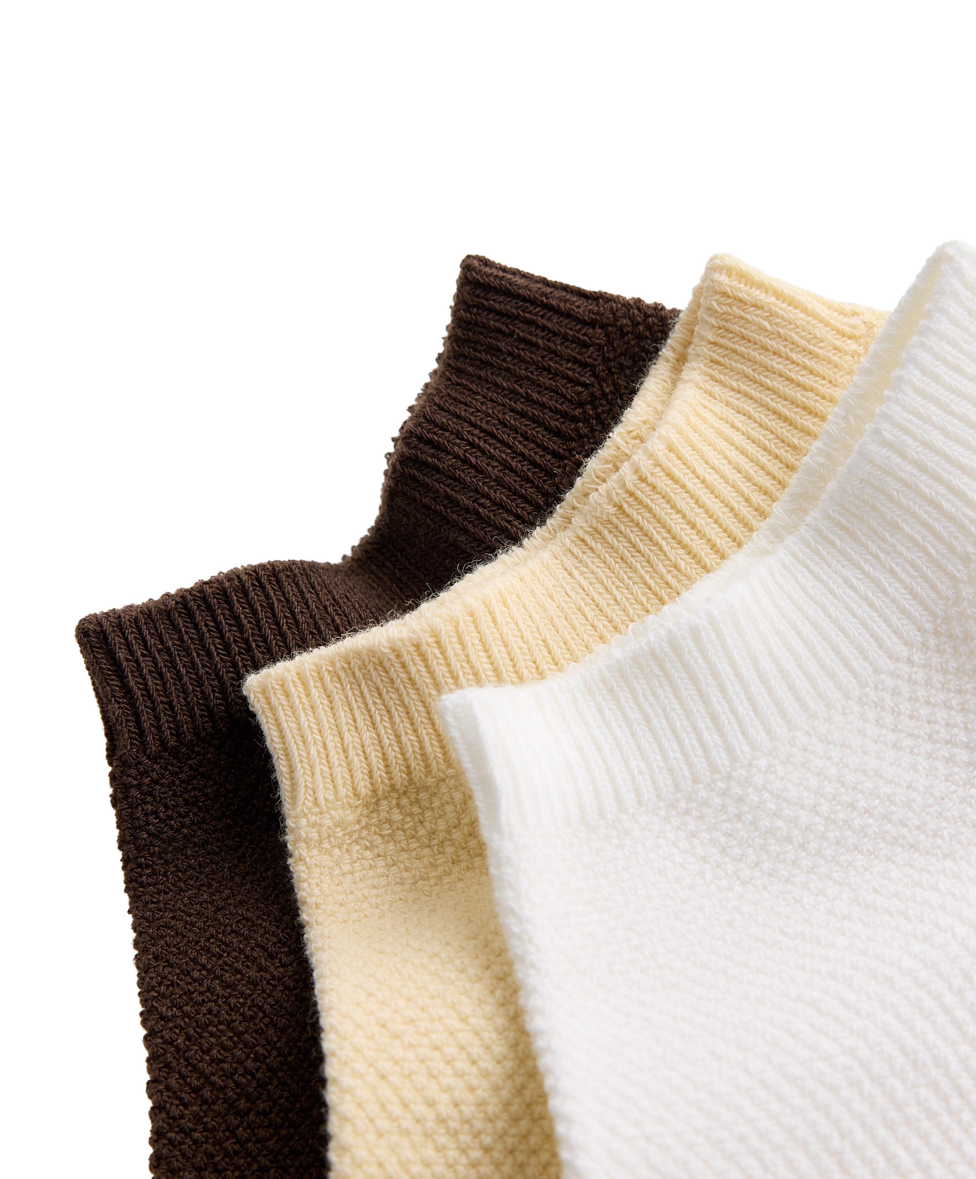 3 pairs of cotton blend piqué sneaker socks — WASHED TERRACOTTA