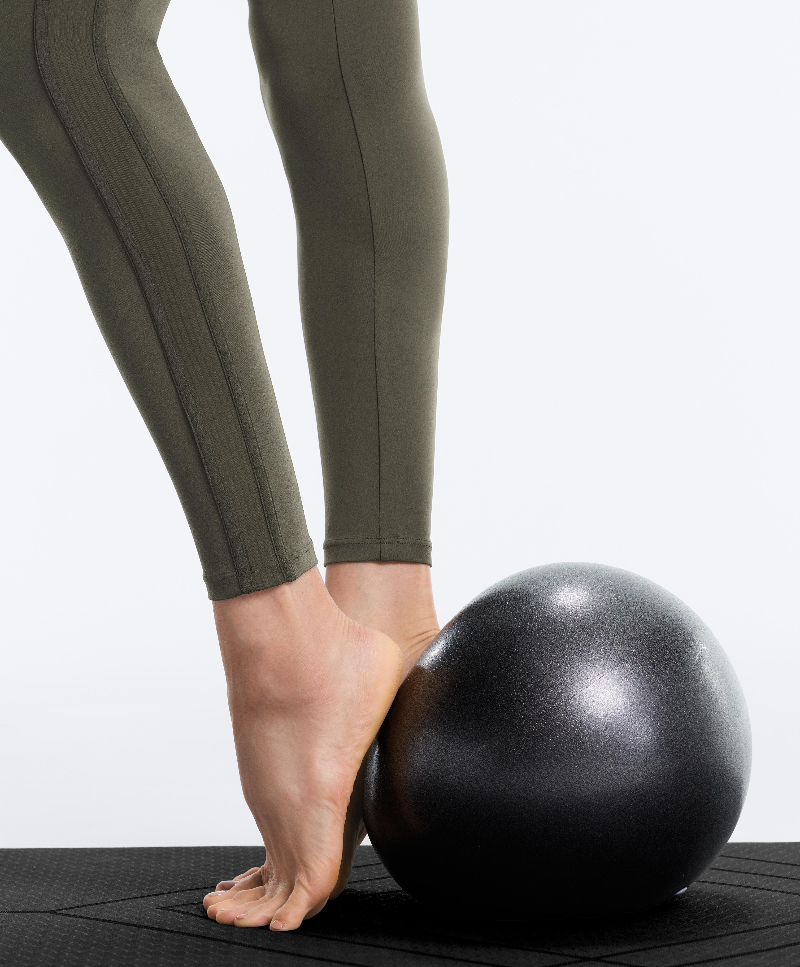Comfortlux high rise rib ankle-length leggings — GREEN