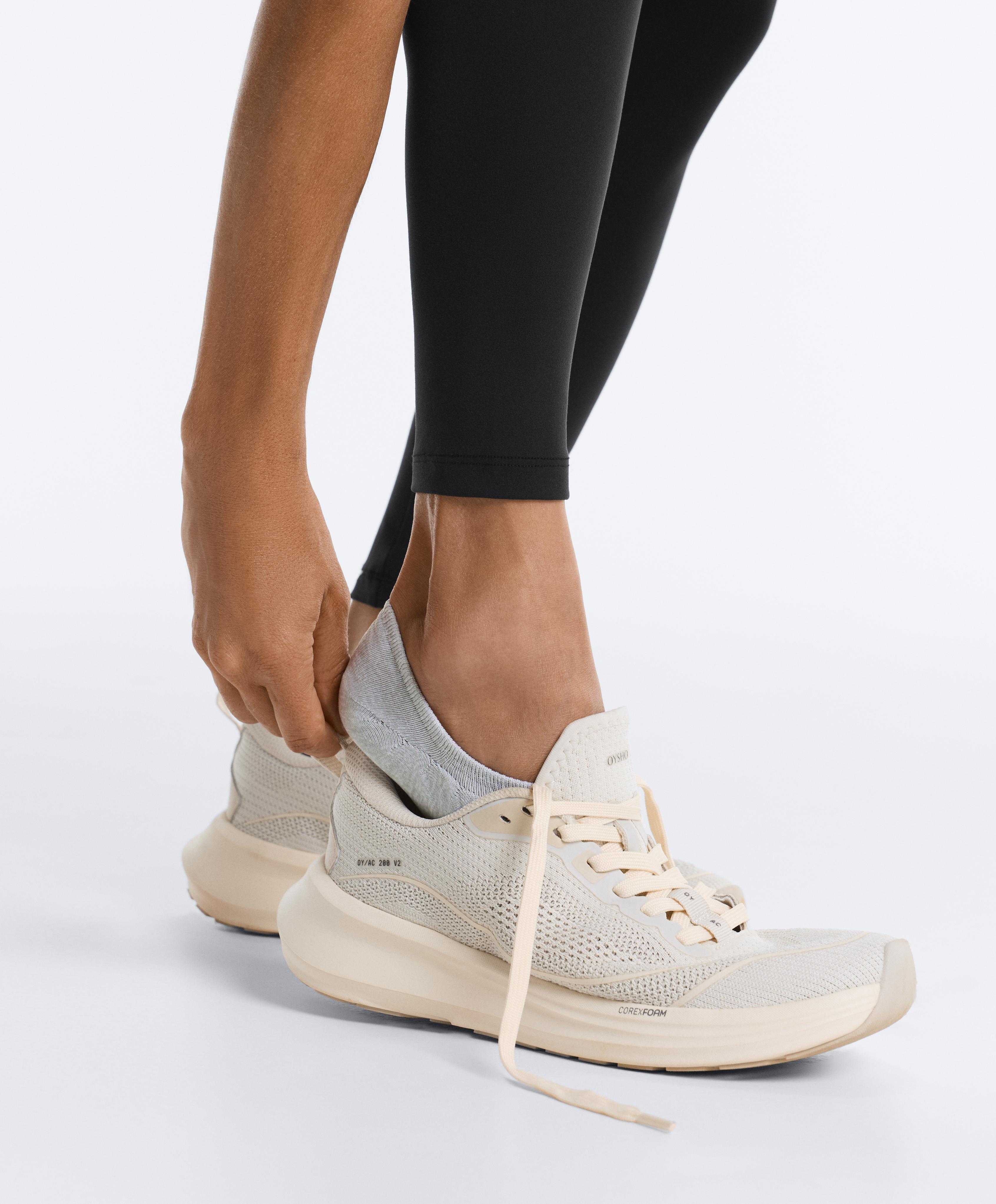 3-pack high-cut polyamide blend invisible trainer socks — MID-GREY MELANGE